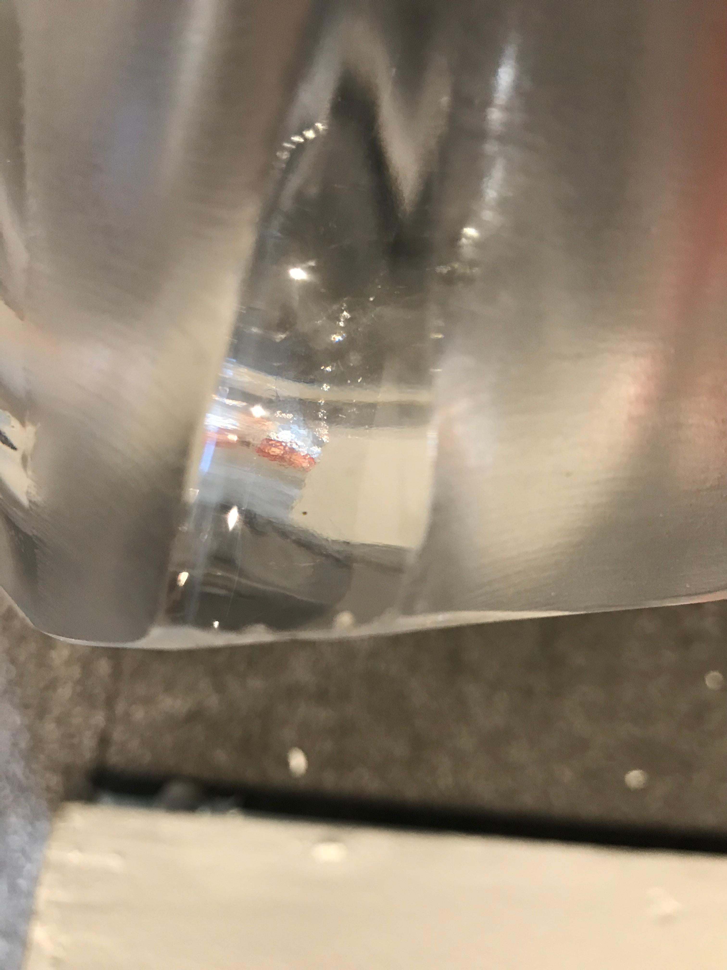 Metà XX secolo Vaso di cristallo lucido e smerigliato 