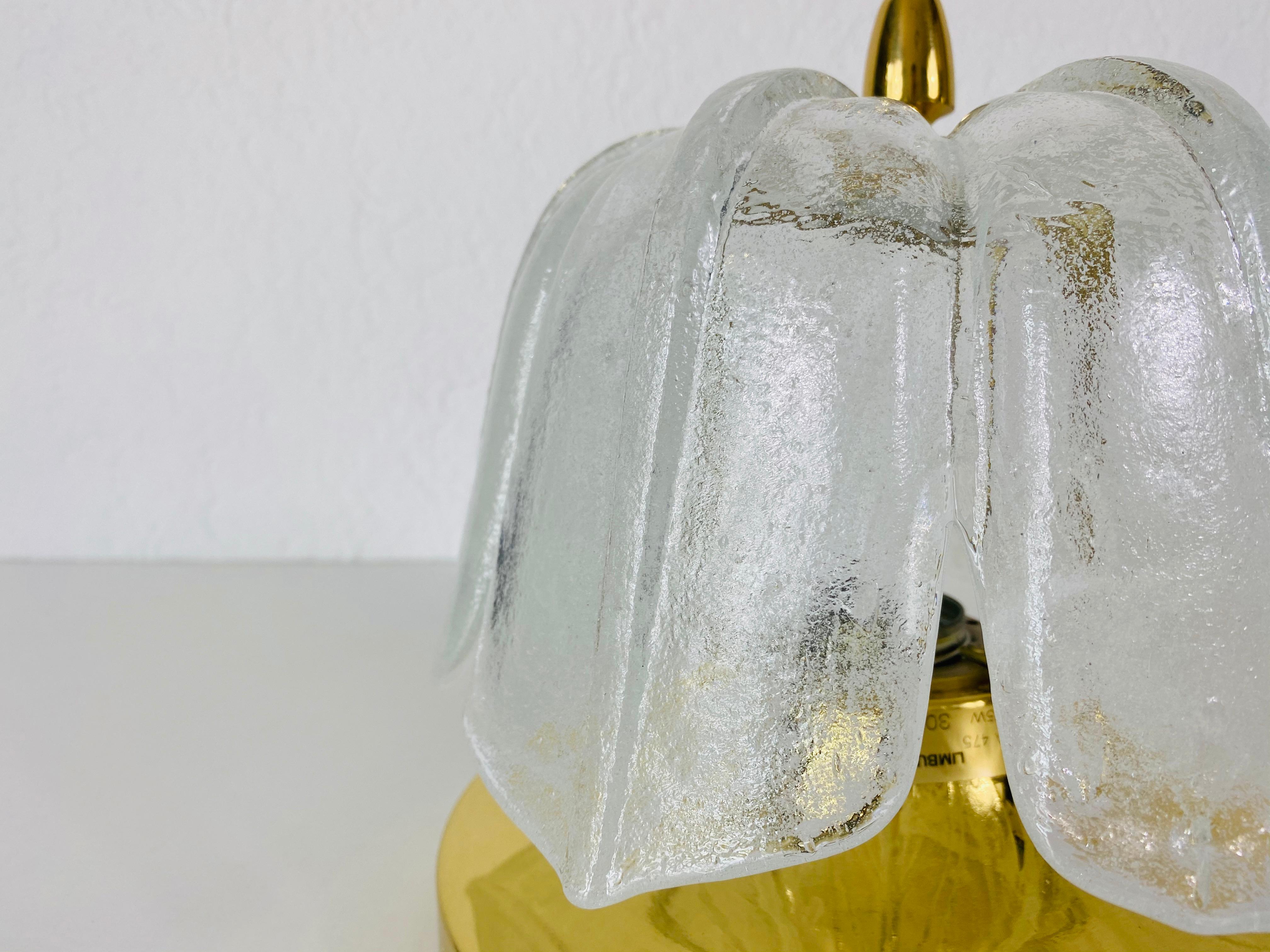 Empotrable redondo de cristal de Glashütte Limburg, años 60, Alemania en Bueno estado para la venta en Hagenbach, DE