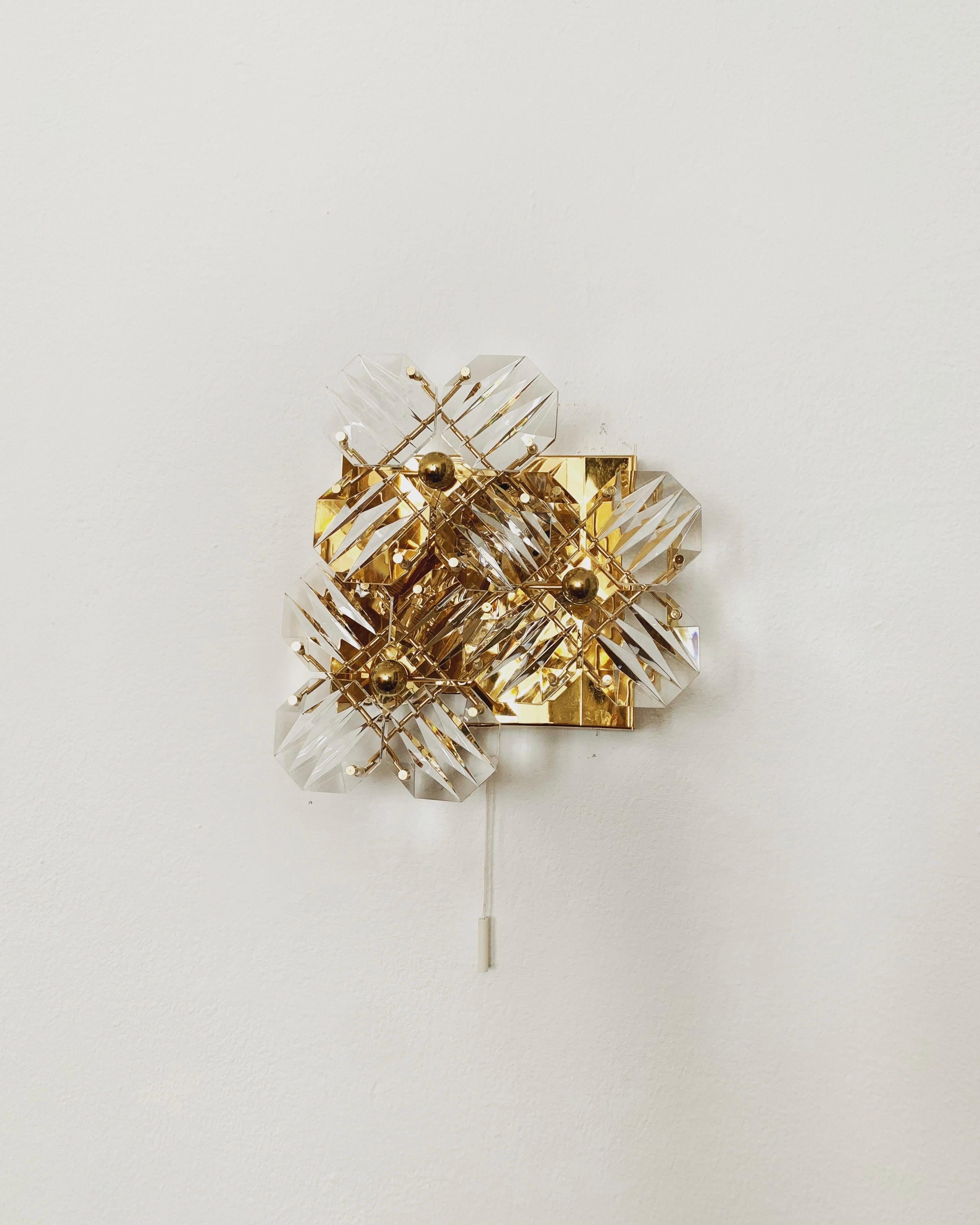 Mid-Century moderno Applique in vetro di cristallo di Kinkeldey in vendita