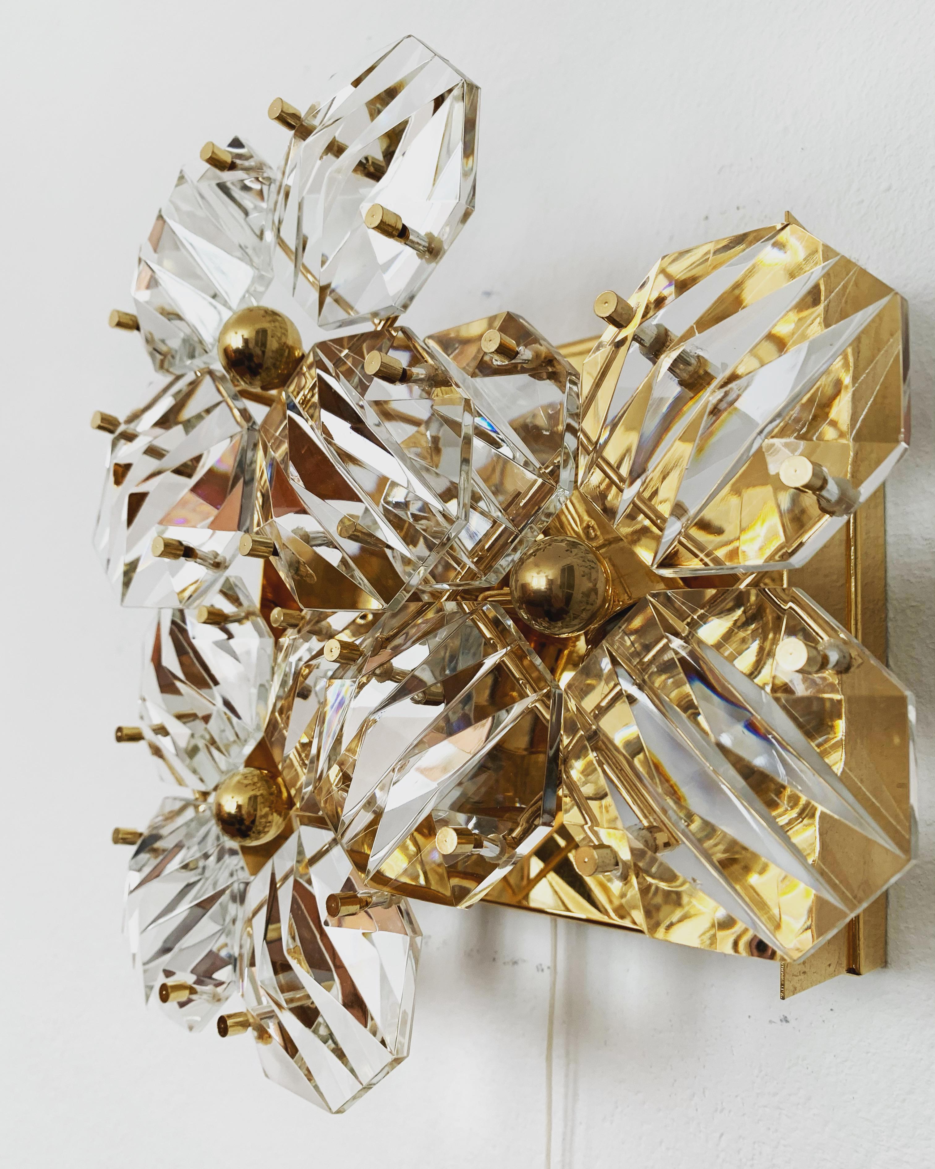 Metallo Applique in vetro di cristallo di Kinkeldey in vendita