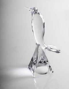 Crystal Glass Sculpture of a Bird from Daum France