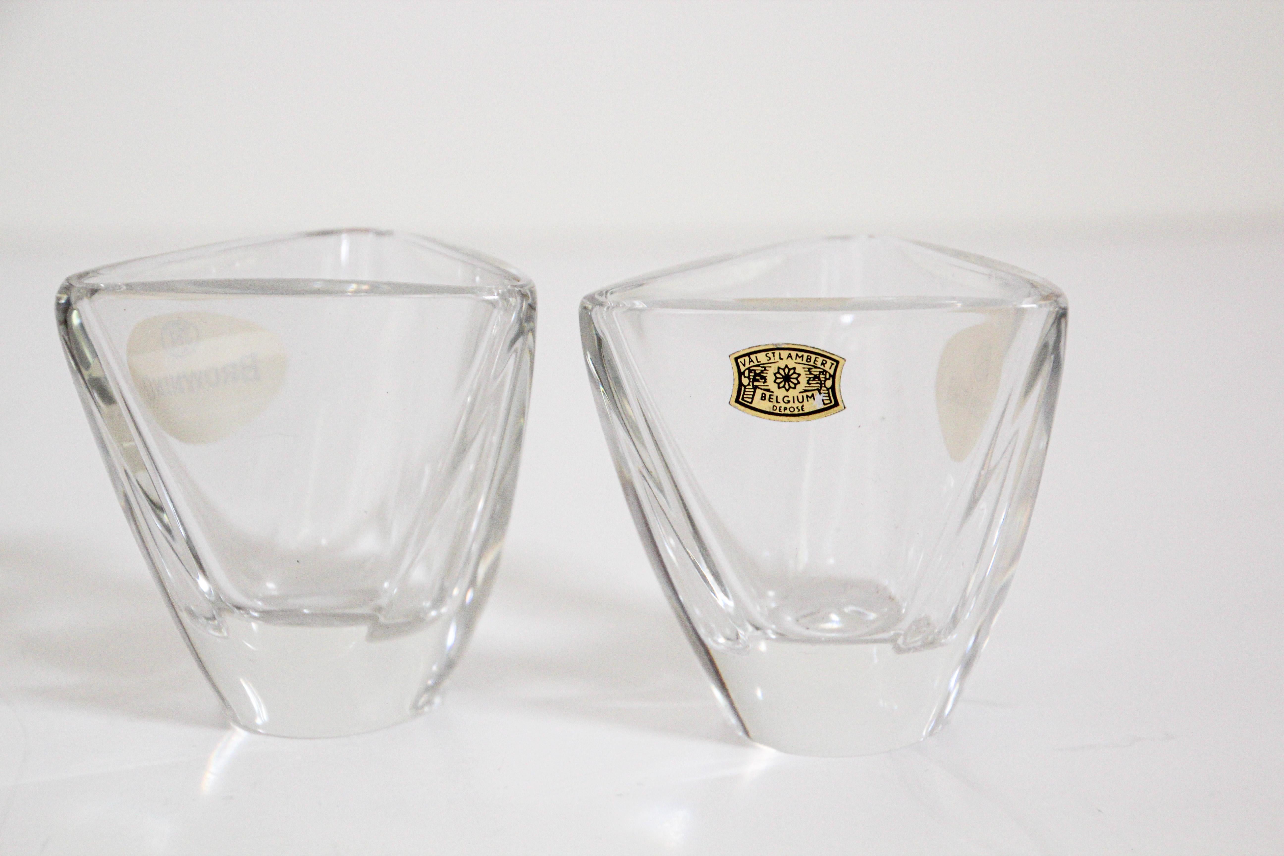 Hand-Crafted Crystal Glass Set by Val Saint Lambert of Belgium For Sale