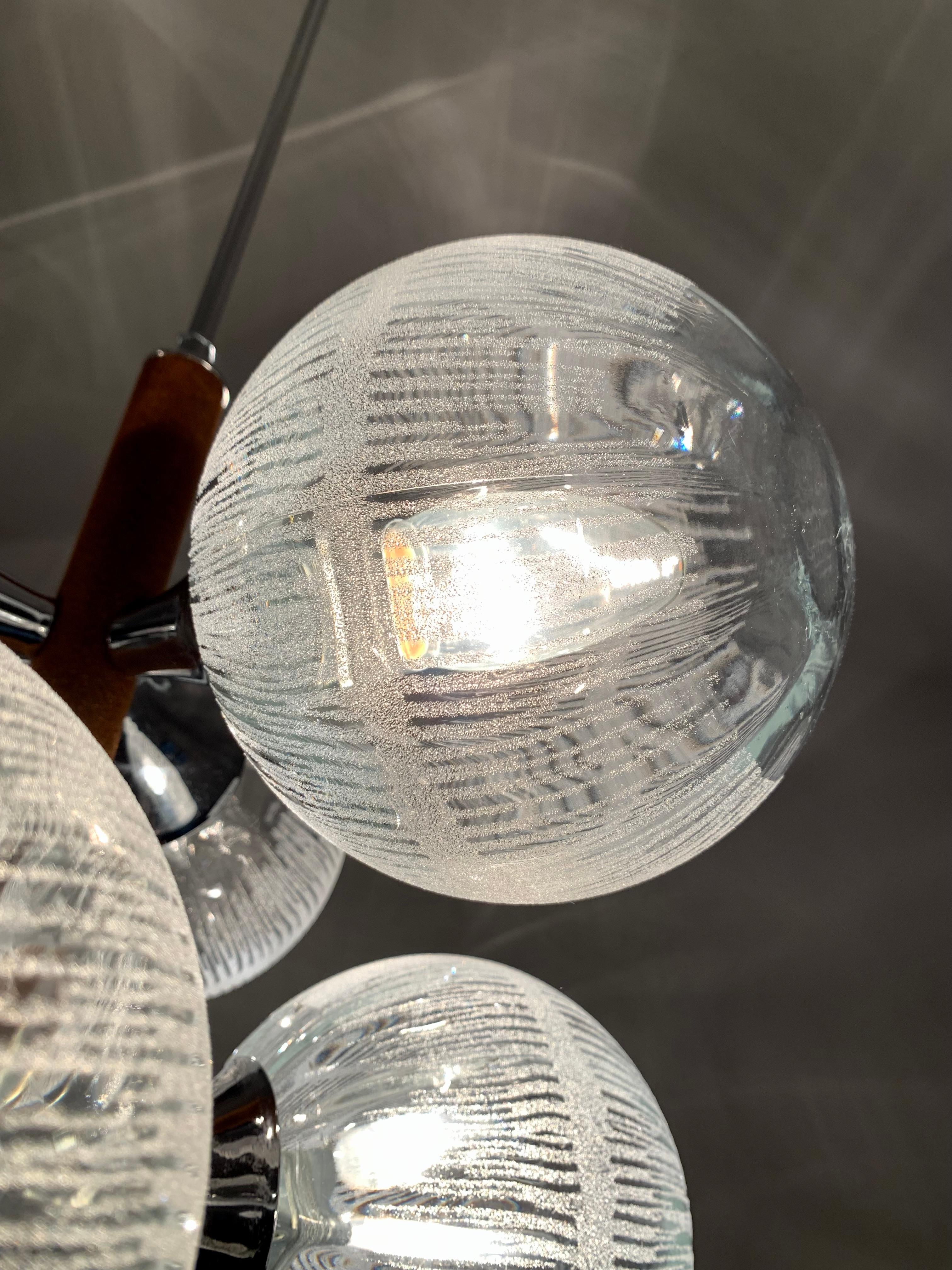 Crystal Glass Sputnik Chandelier For Sale 4