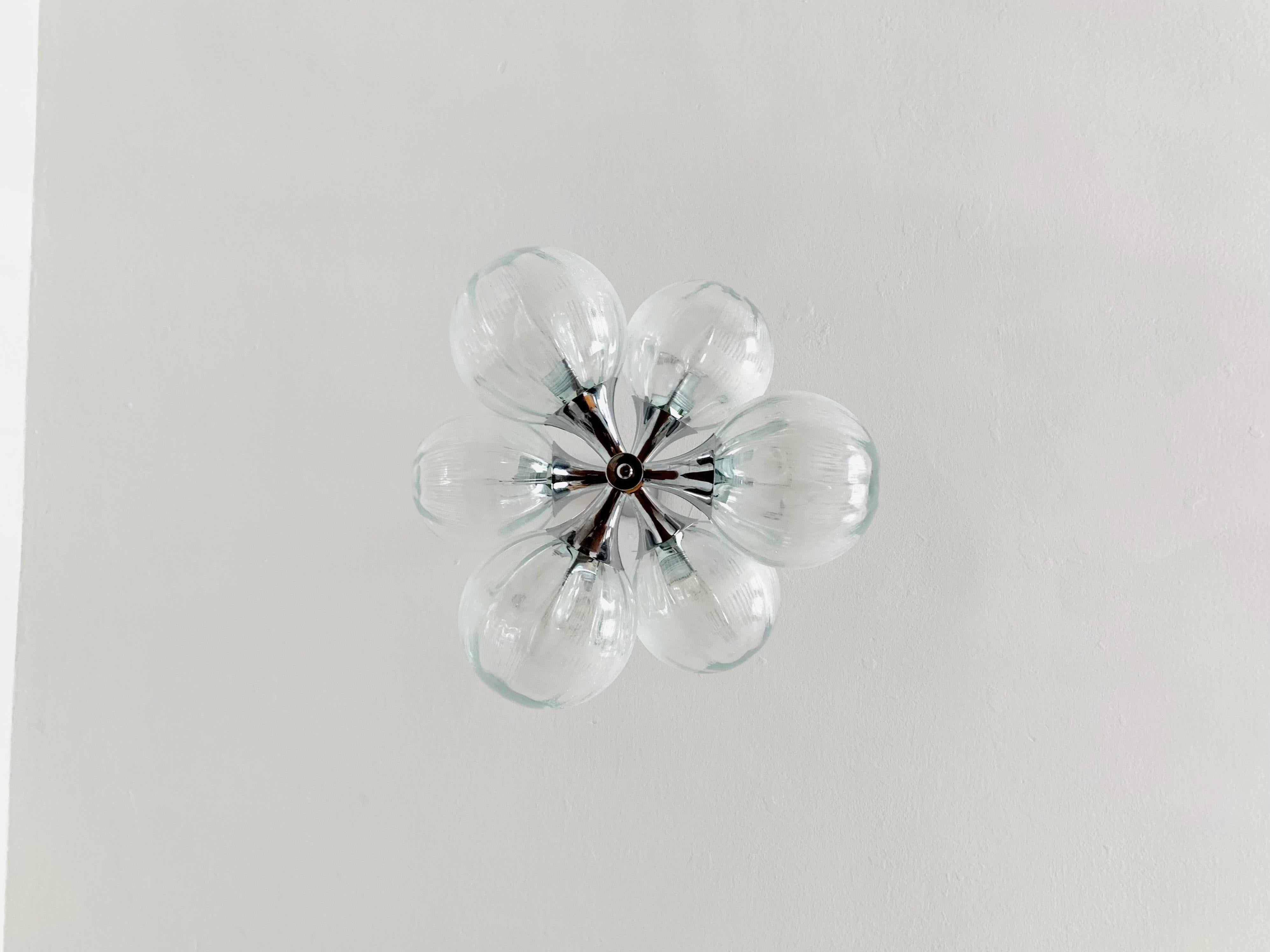 Mid-20th Century Crystal Glass Sputnik Chandelier For Sale