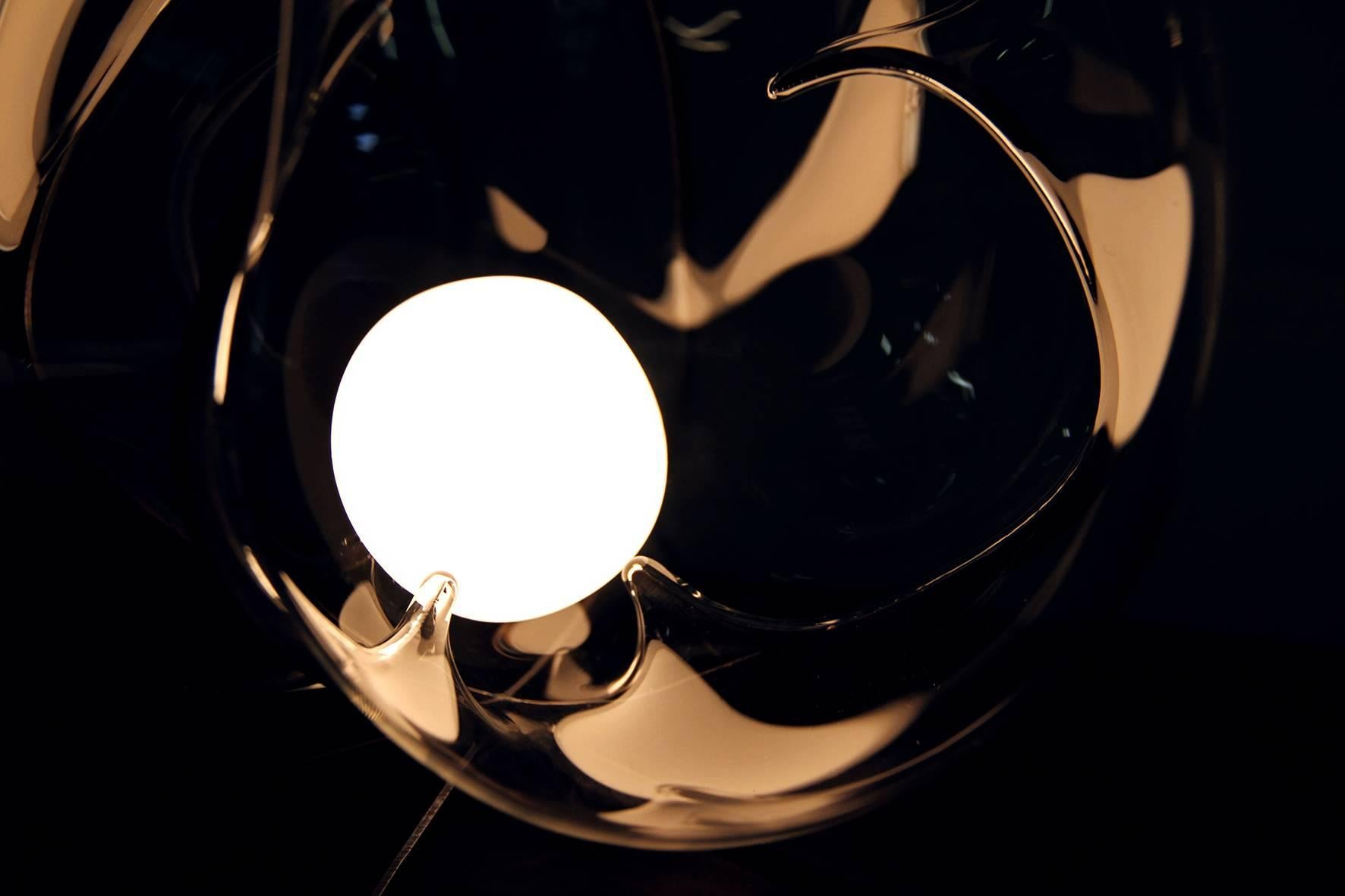 Néerlandais Lampe sur pied en verre de cristal 