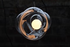 Unique Modern Crystal Glass & Steel Suspension Pendant Light Exhale Catie Newell