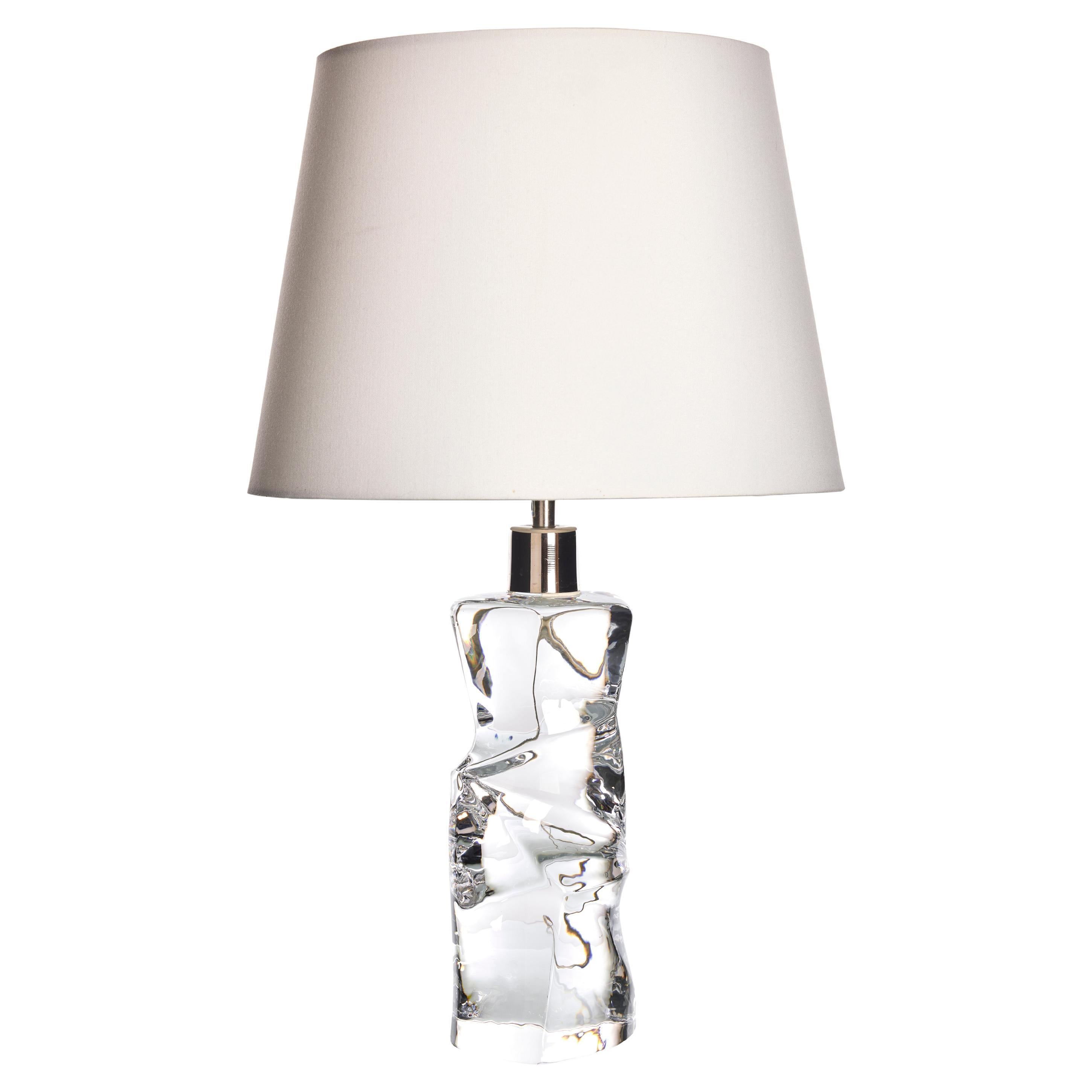 Lámpara de mesa de cristal de Olle Alberius para Orrefors, 1970