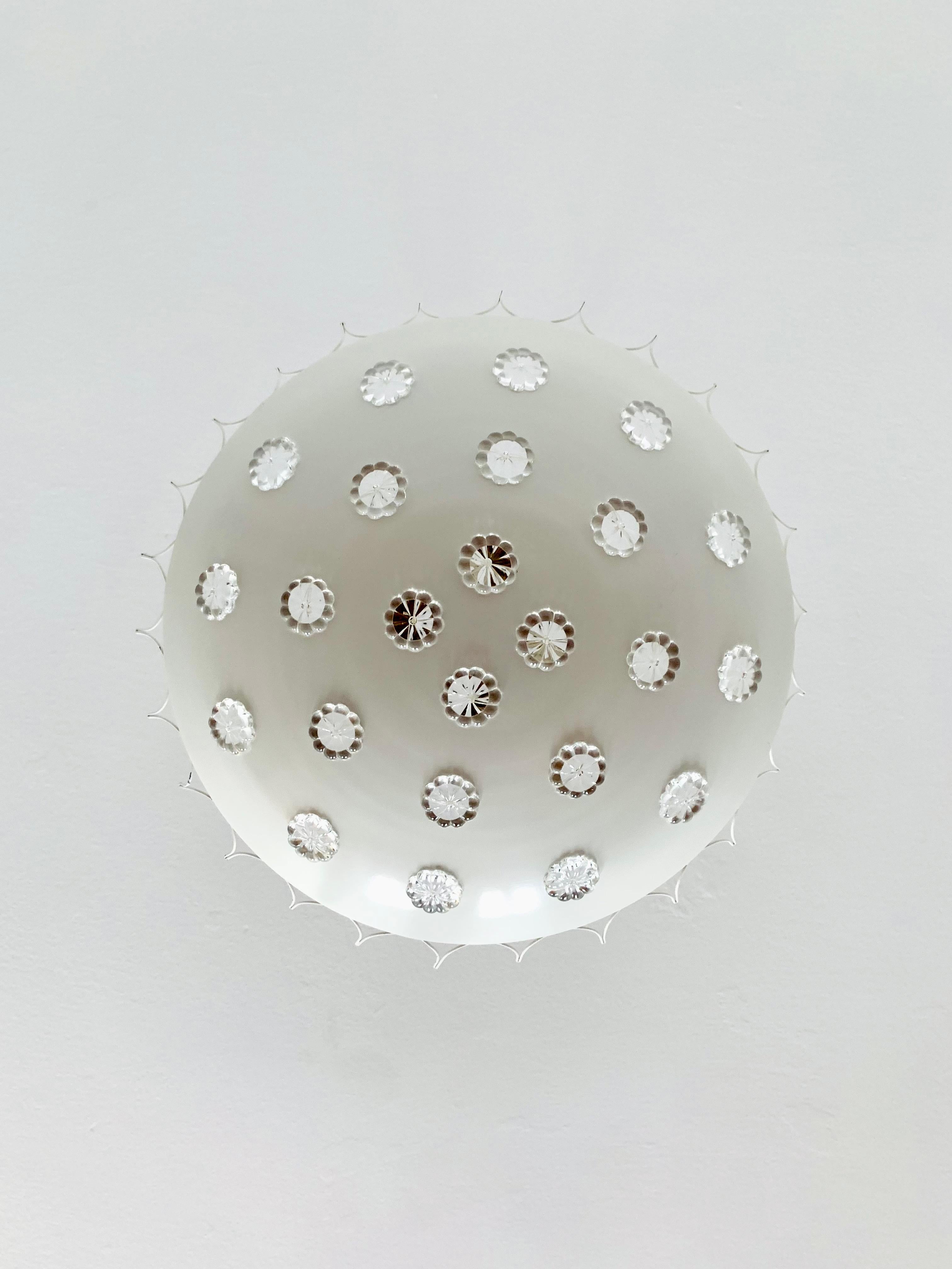Metal Crystal Glass Uplight by Emil Stejnar for Rupert Nikoll For Sale