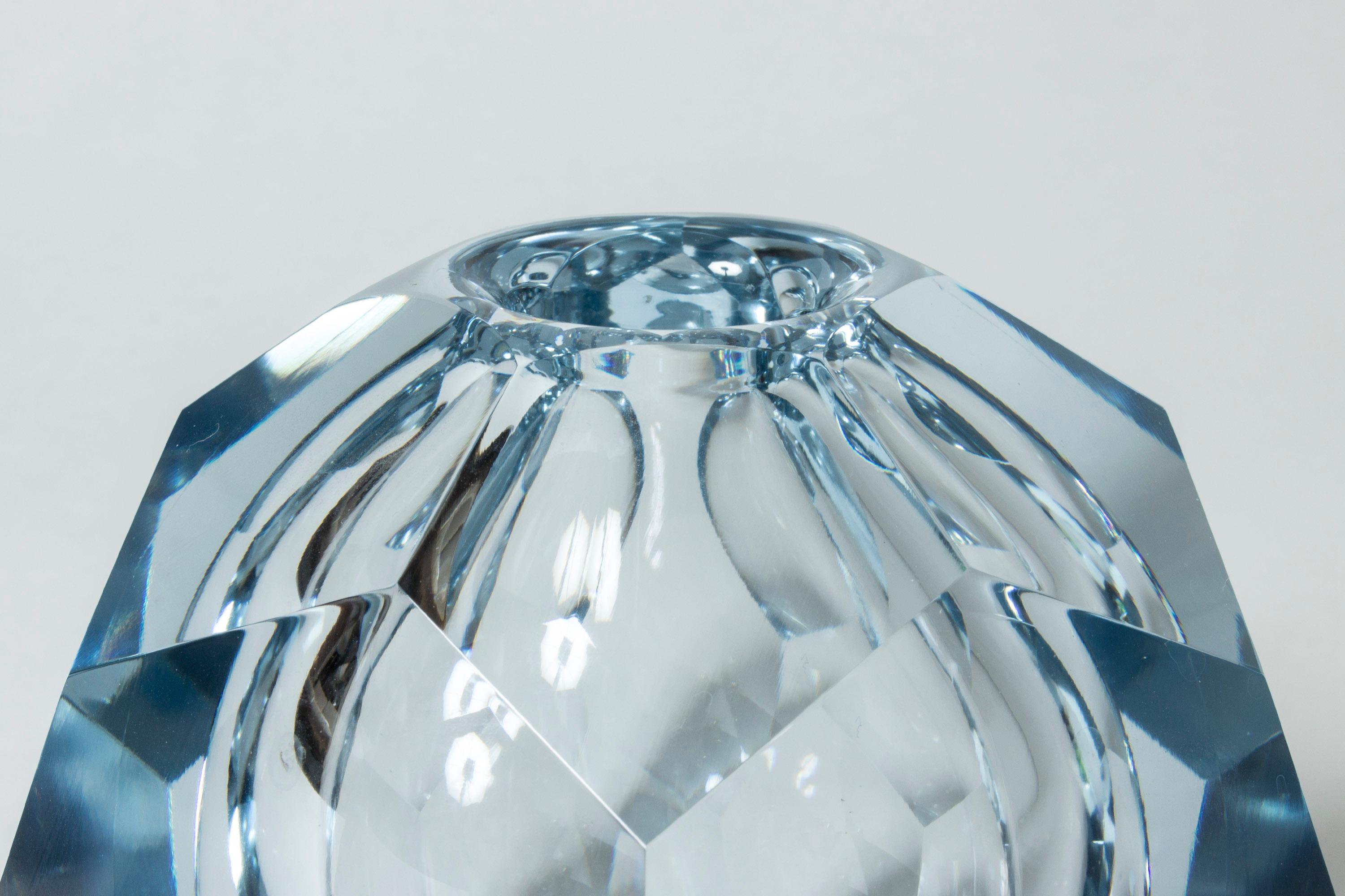 Swedish Crystal Glass Vase by Asta Strömberg For Sale