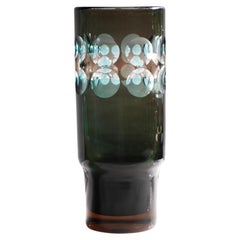 Crystal glass vase made and signed by Ove Sandberg for Kosta Boda, Sweden