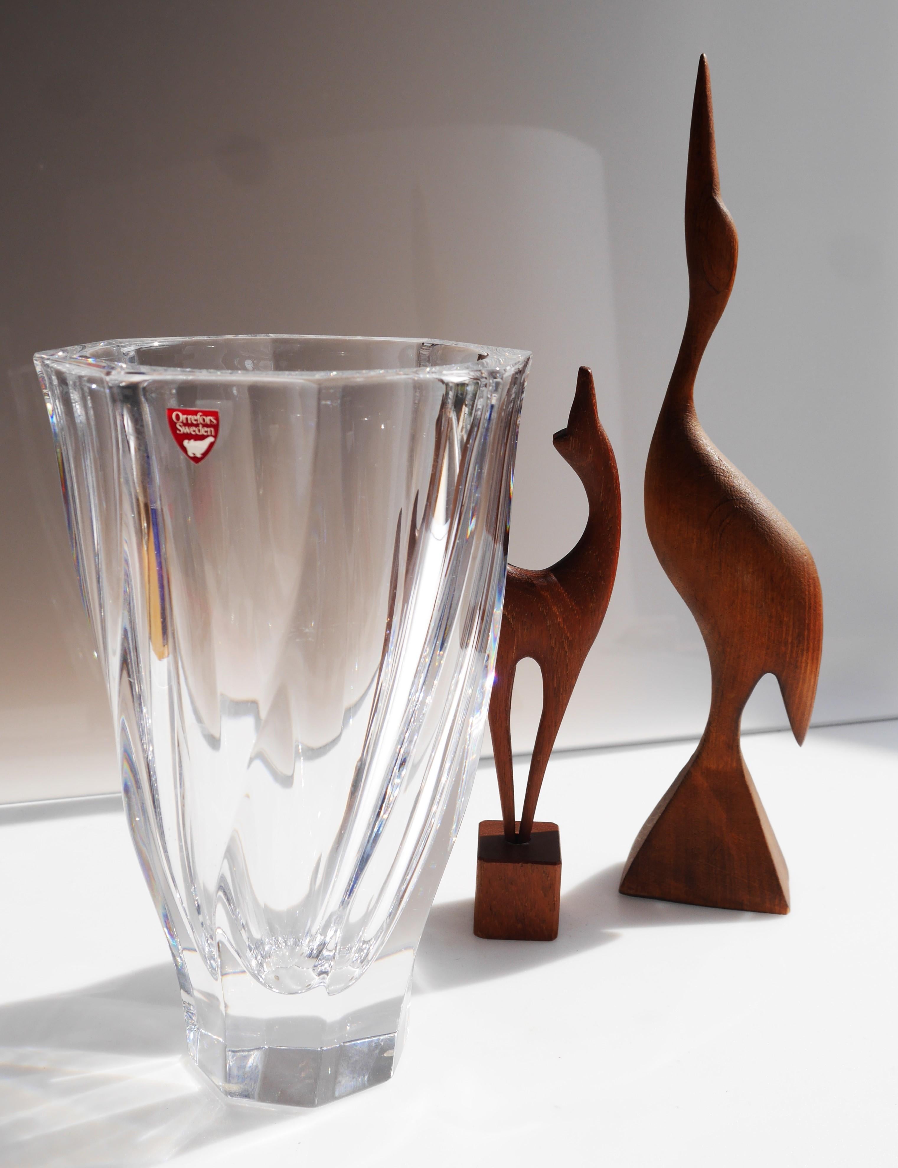 Vase aus Kristallglas von Olle Alberius für Orrefors, Schweden 2