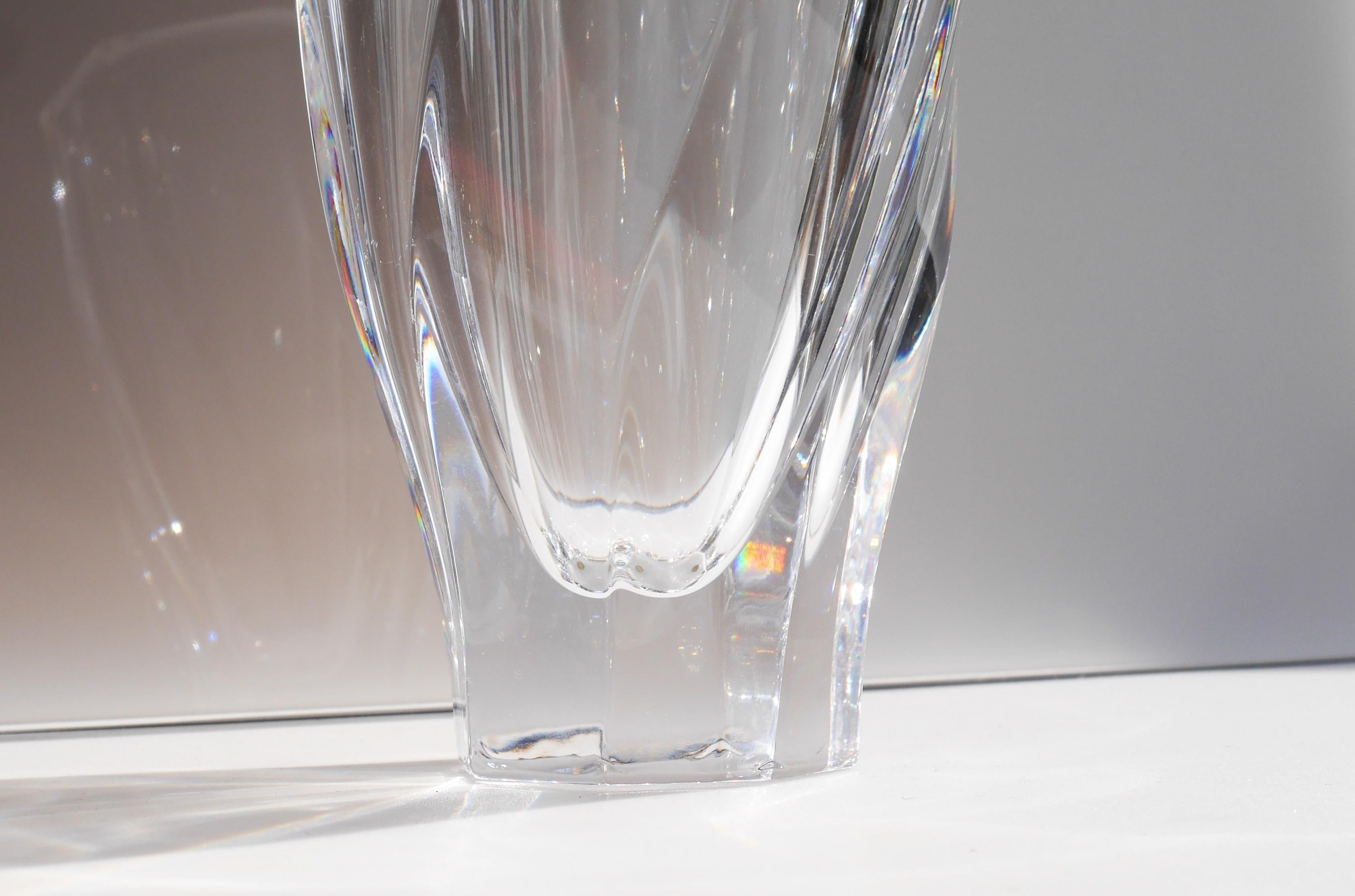 Swedish Crystal Glass Vase Made by Olle Alberius for Orrefors, Sweden