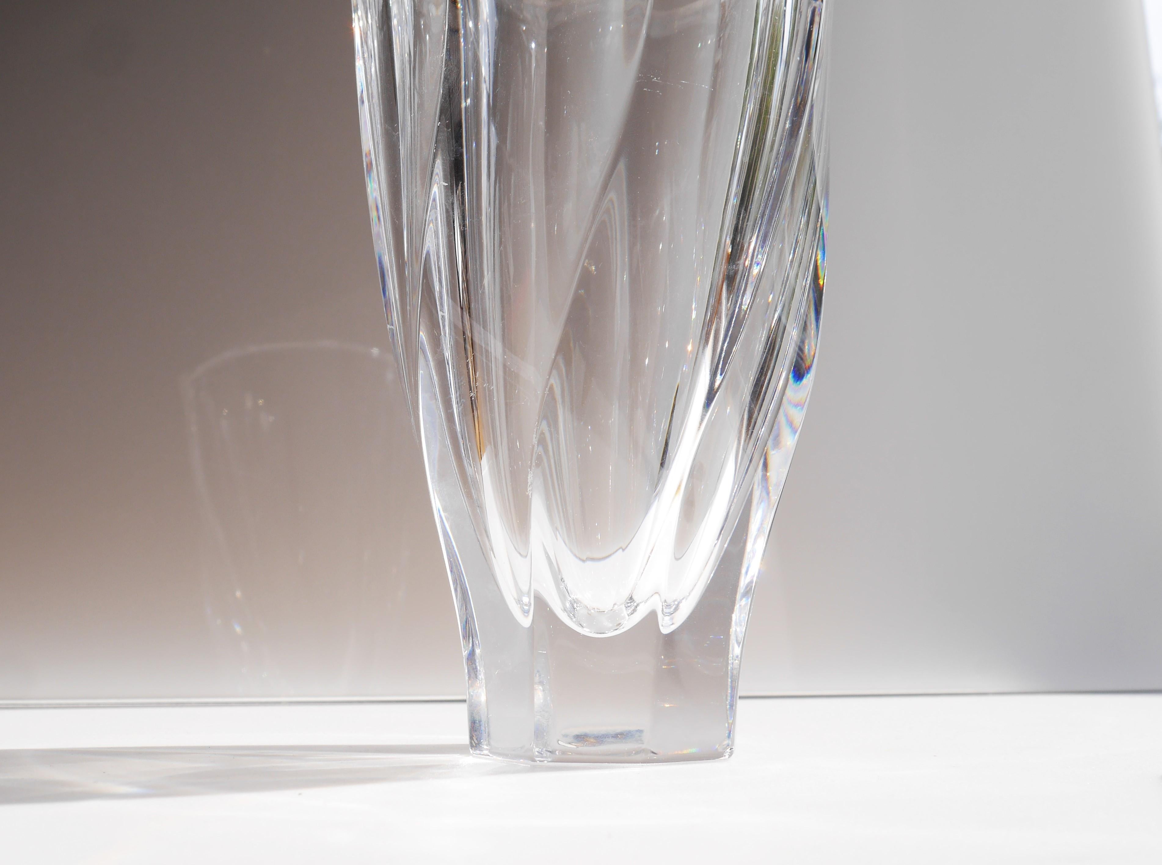 Late 20th Century Crystal Glass Vase Made by Olle Alberius for Orrefors, Sweden