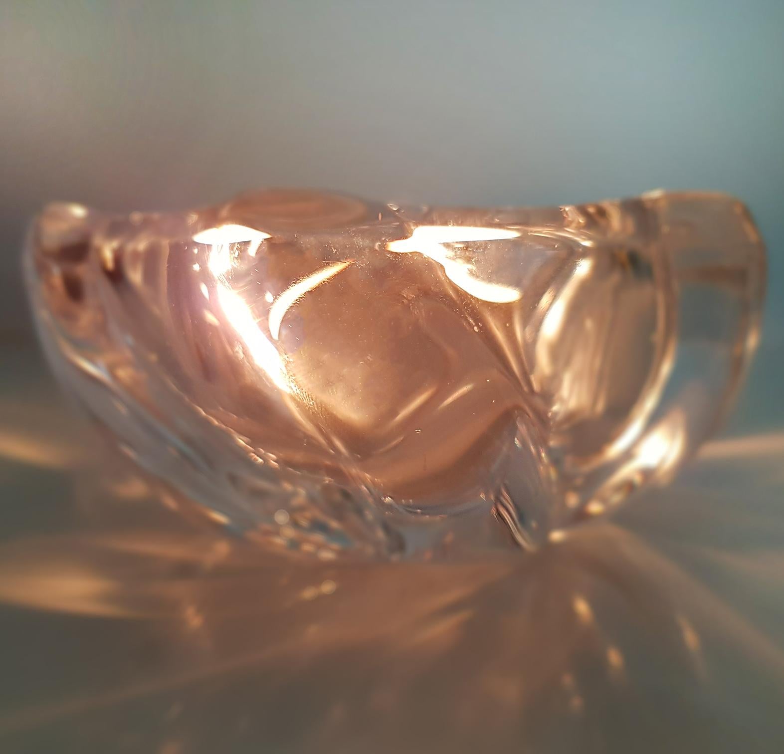 French Crystal Glass Votive Candleholder by Daum Nancy, France, 1960s