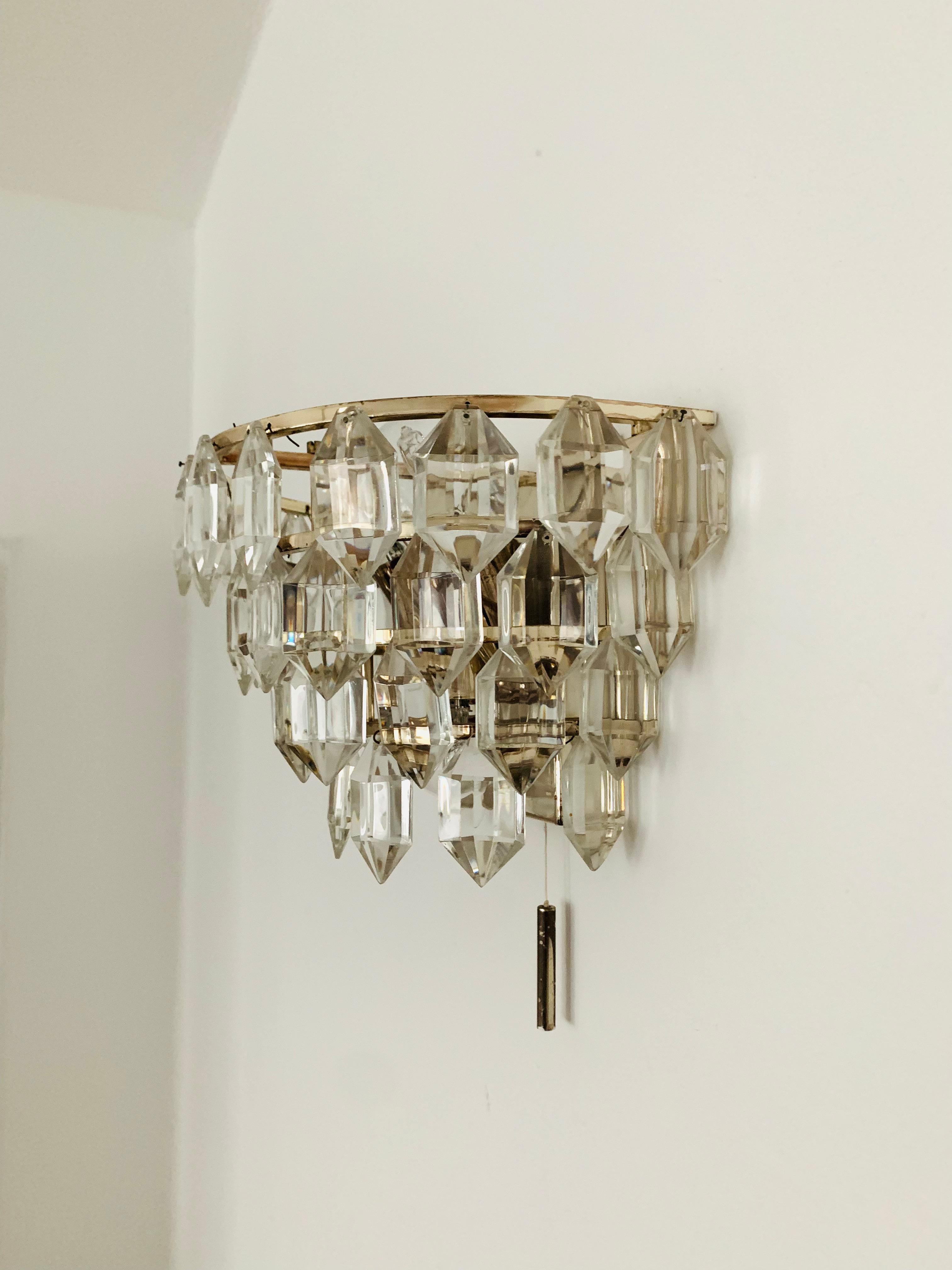 Lámpara de pared de cristal by Bakalowits en Bueno estado para la venta en München, DE