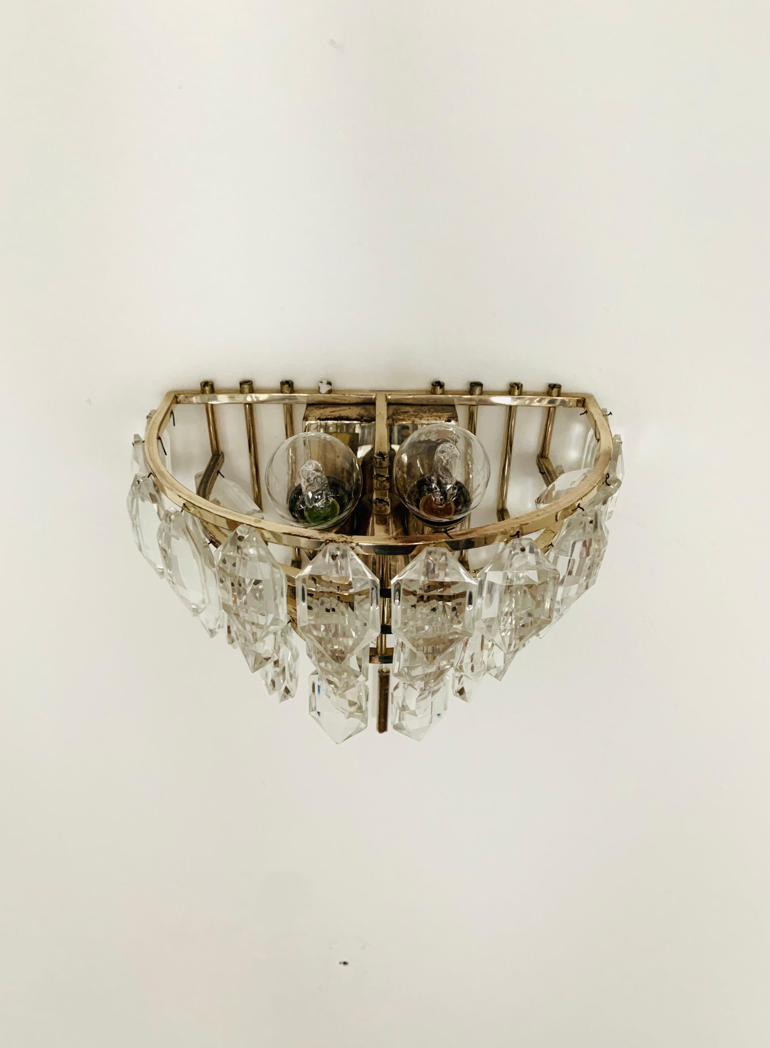 Lámpara de pared de cristal by Bakalowits Metal en venta