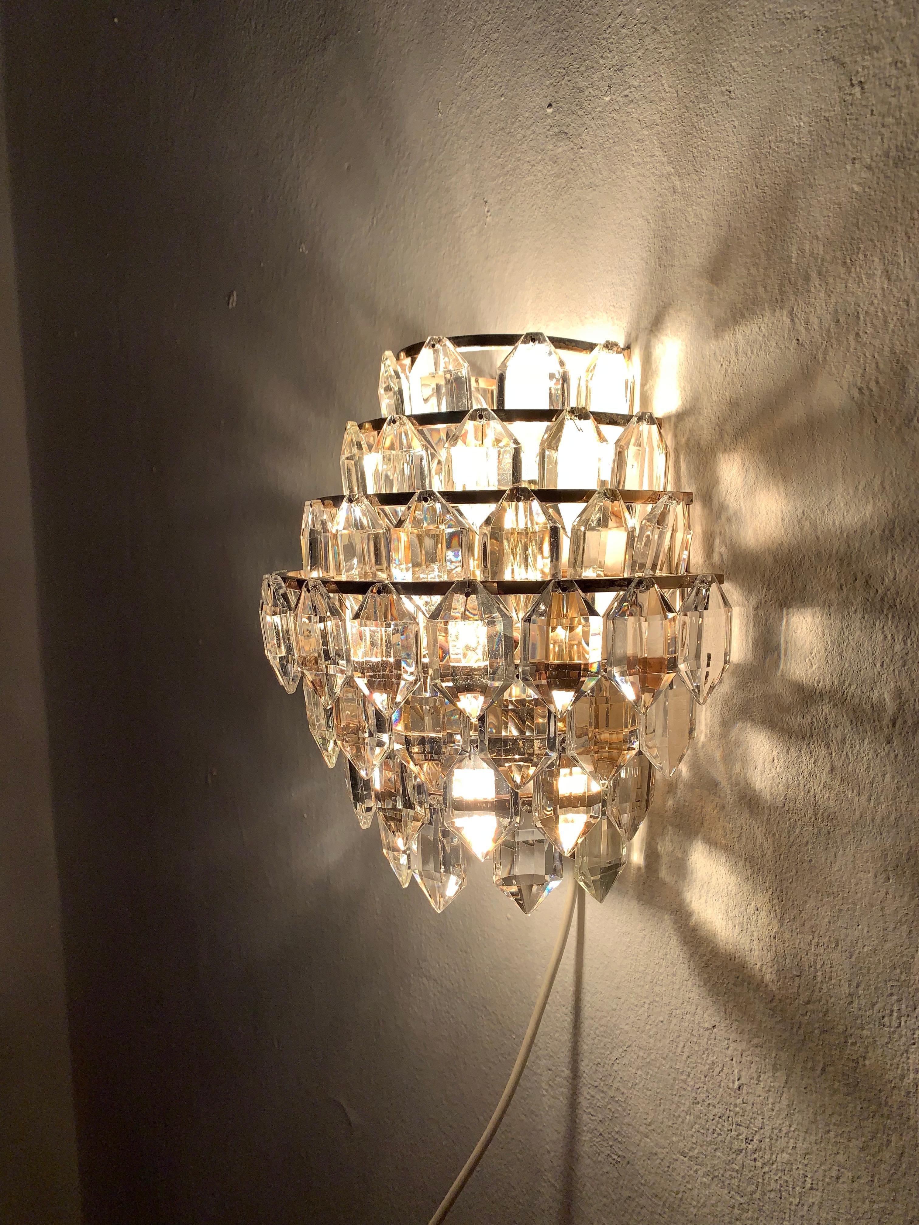 Crystal Glass Wall Lamp by Bakalowits  For Sale 2