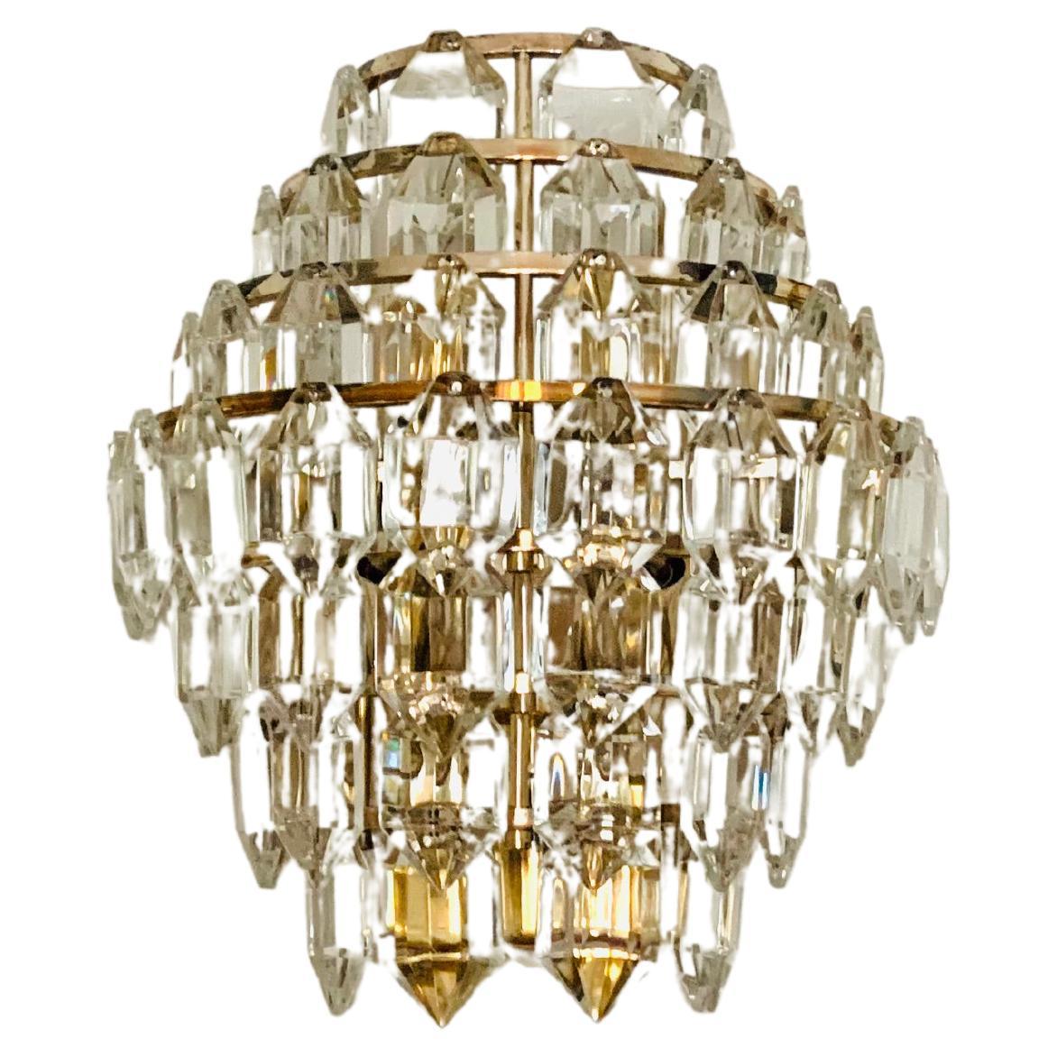 Crystal Glass Wall Lamp by Bakalowits  For Sale