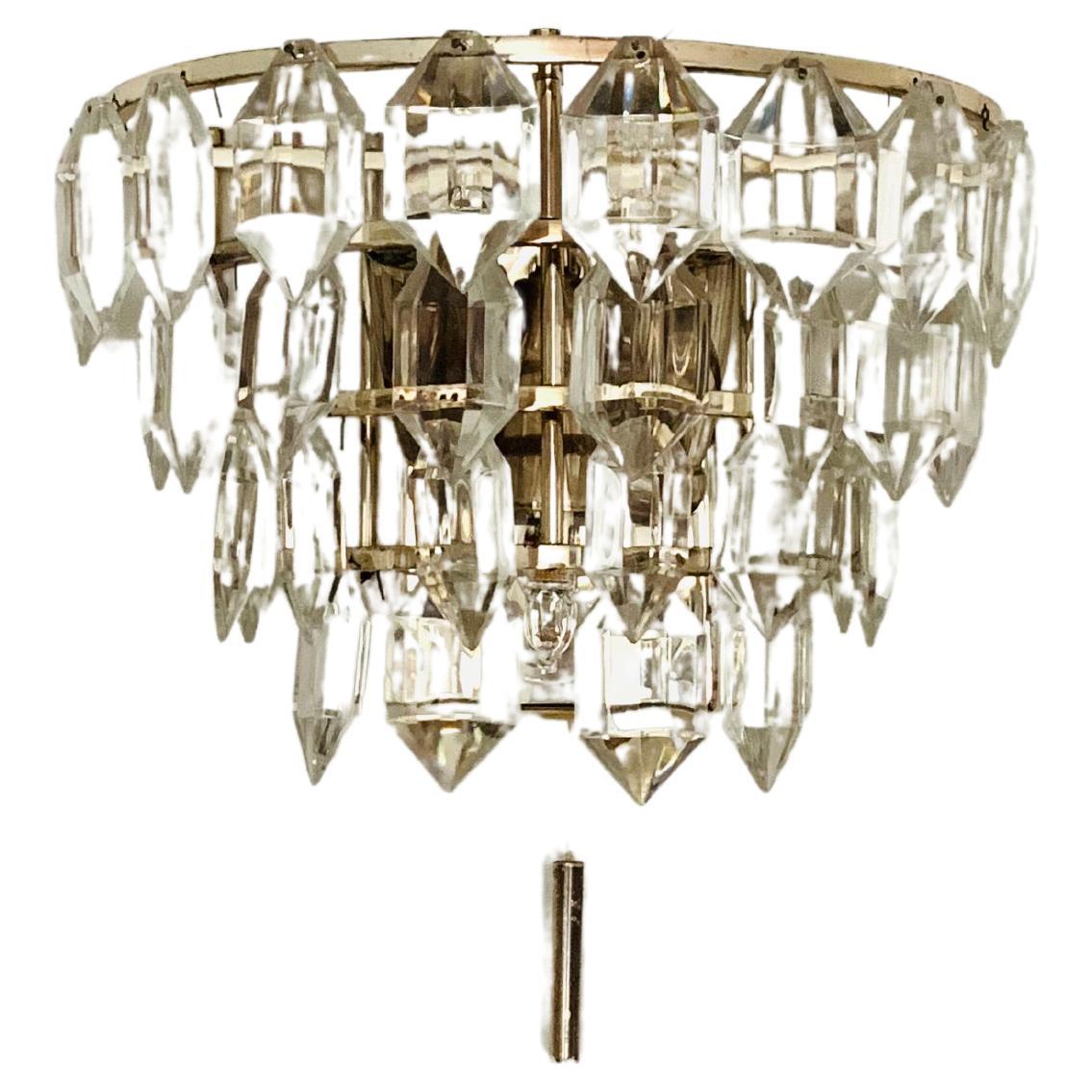 Crystal Glass Wall Lamp by Bakalowits For Sale