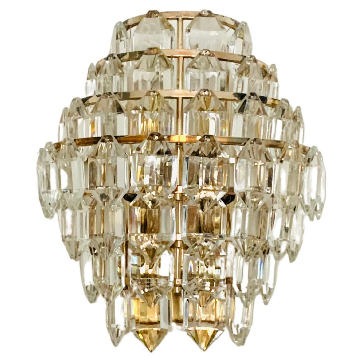 Crystal Glass Wall Lamp by Bakalowits