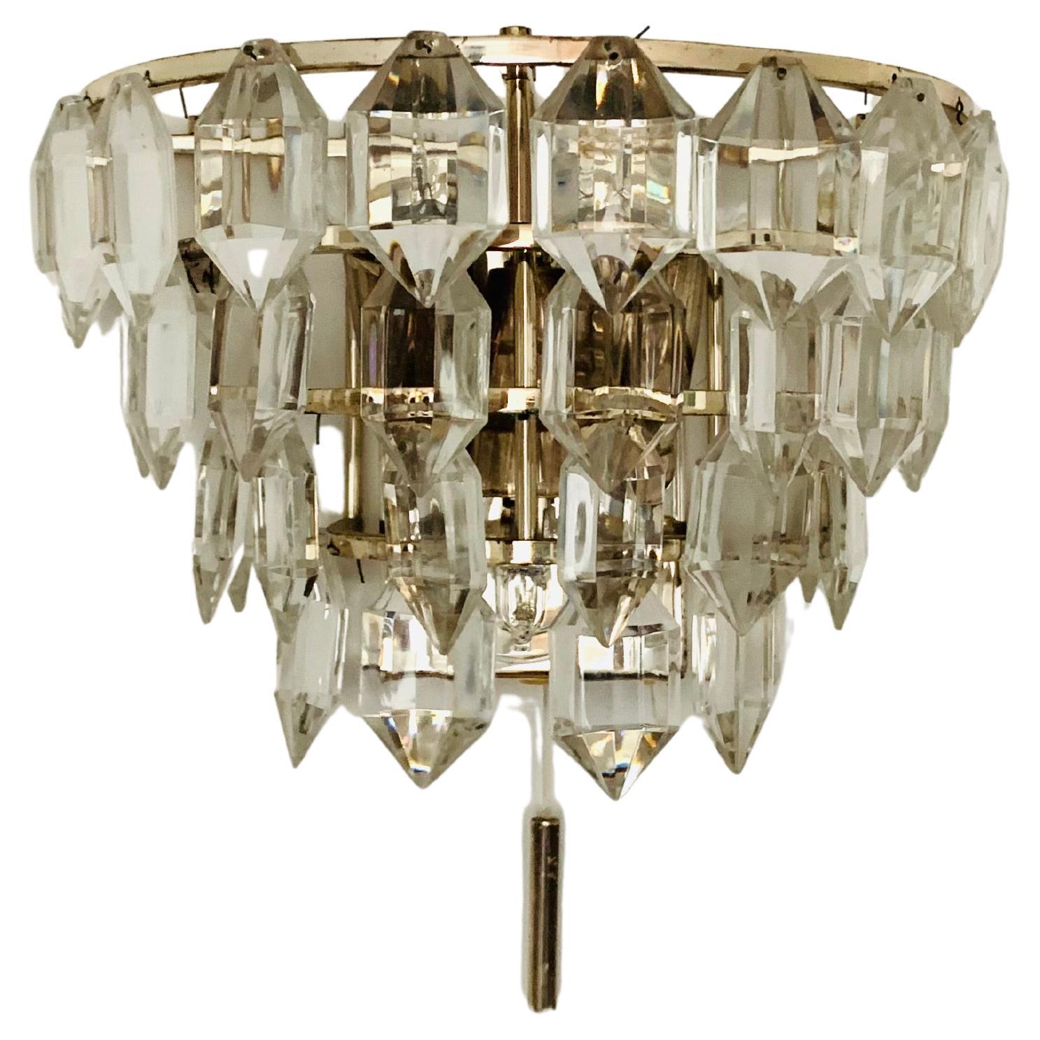 Crystal Glass Wall Lamp by Bakalowits