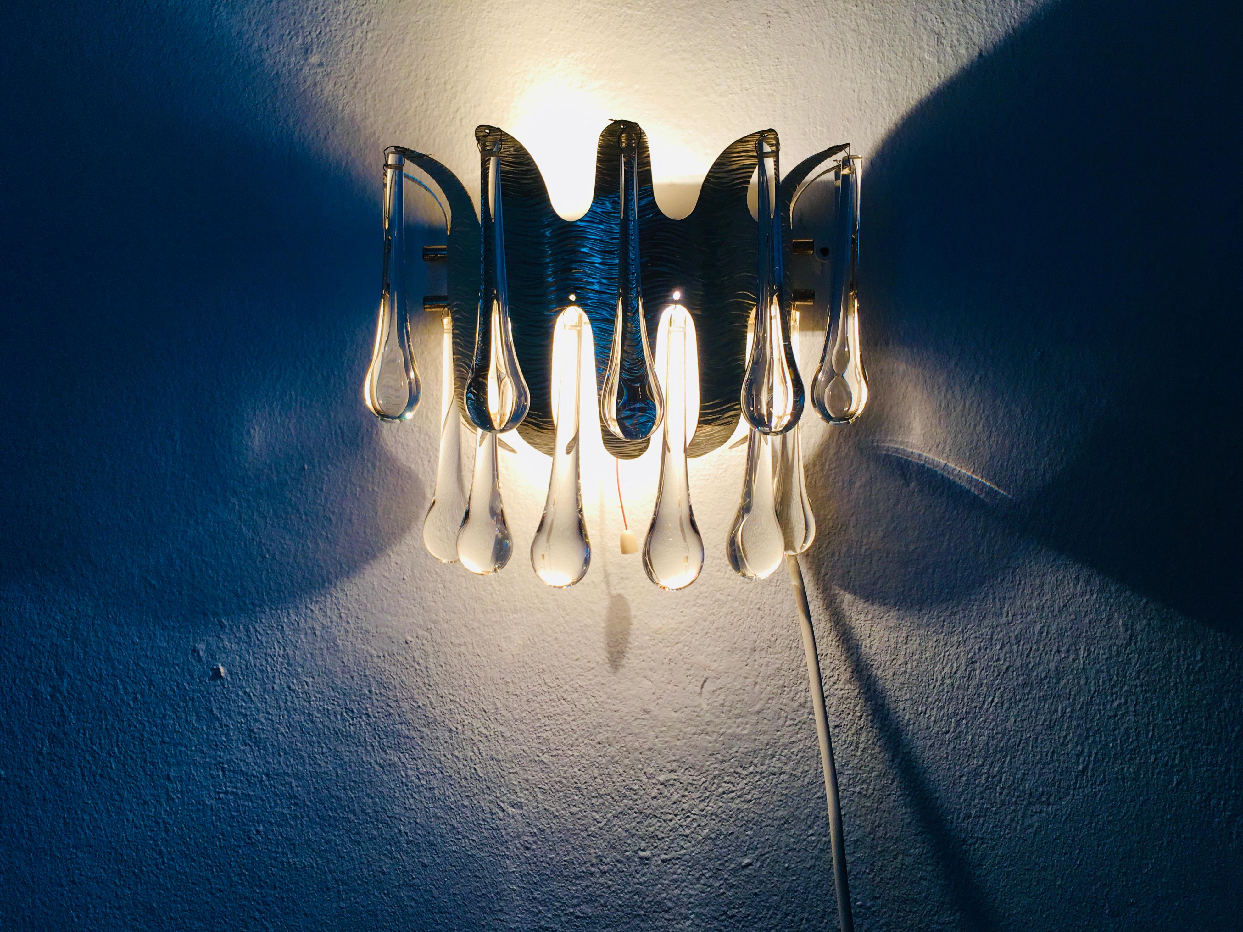 Lampe murale en cristal de Palwa en vente 1