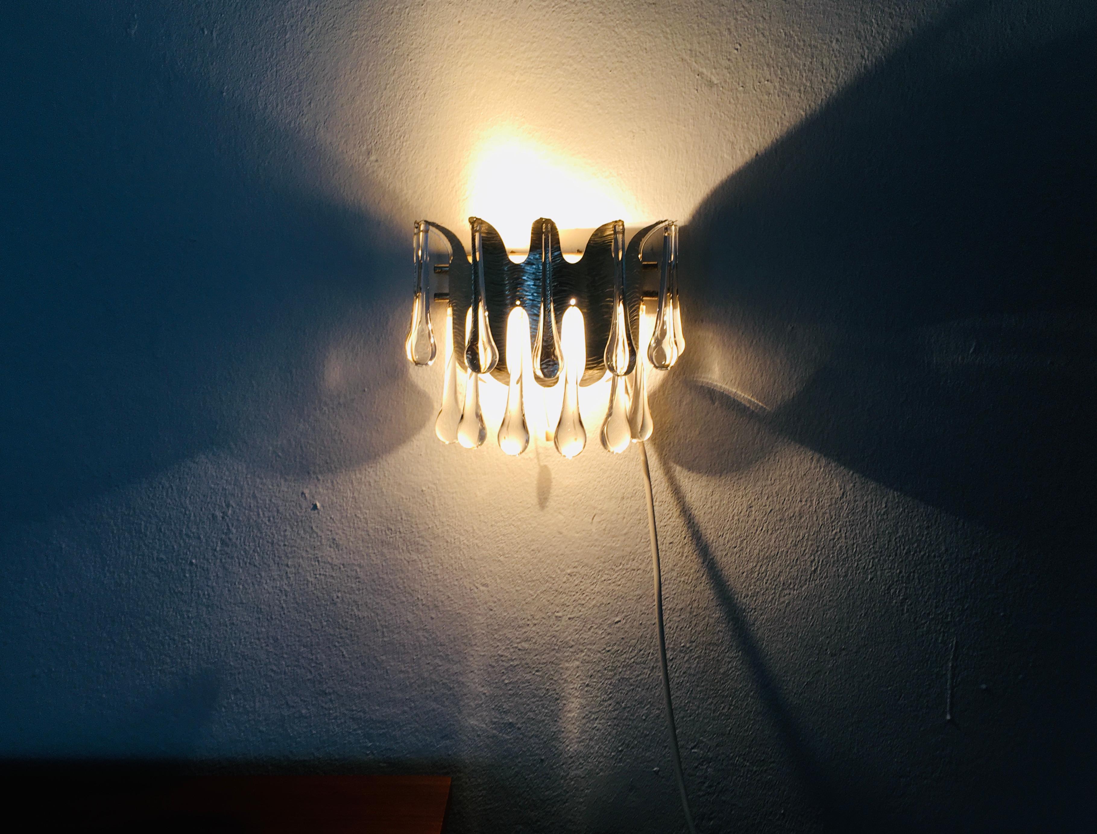 Lampe murale en cristal de Palwa en vente 2