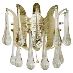 Crystal Glass Wall Lamp by Palwa