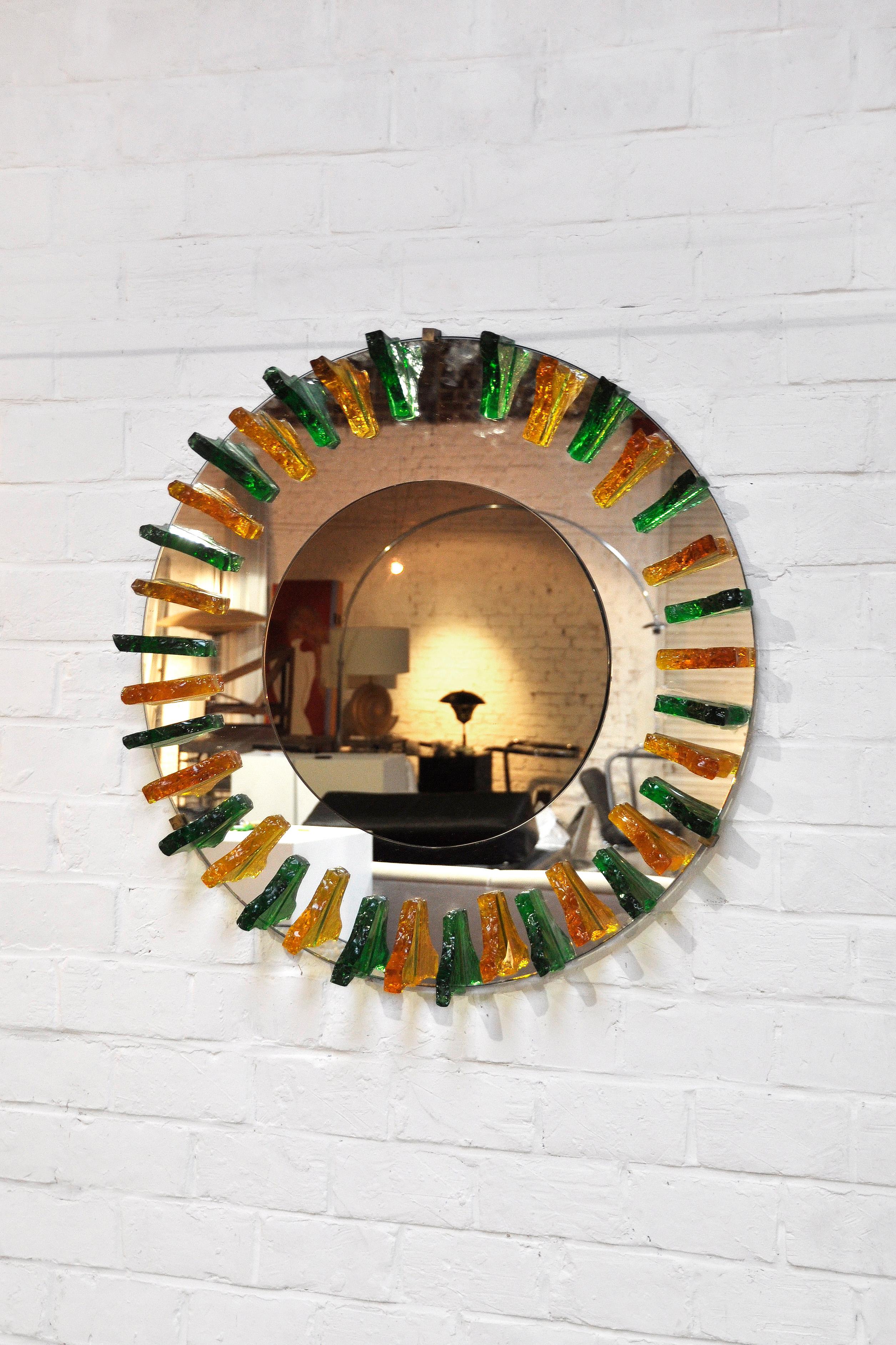Crystal Glass Wall Mirror by Max Ingrand, Italy, 1960s For Sale 3