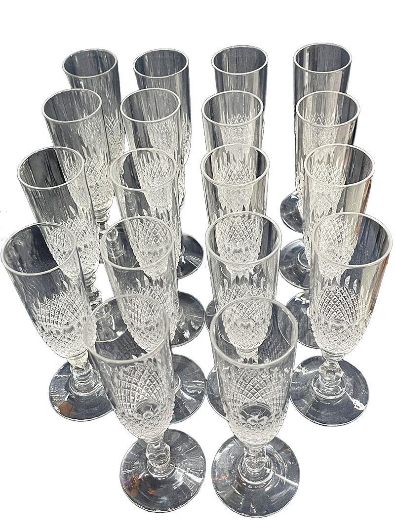 20th Century Crystal Glasses of 54 Pieces, Set for 18 For Sale