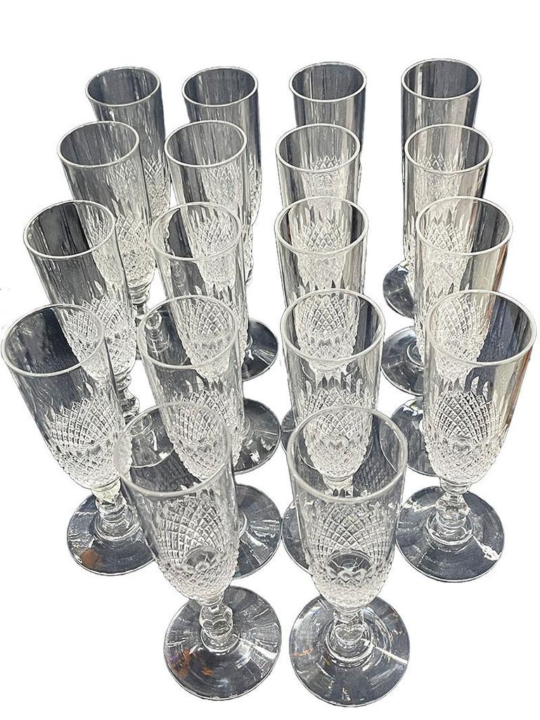 Crystal Glasses of 54 Pieces, Set for 18 For Sale at 1stDibs
