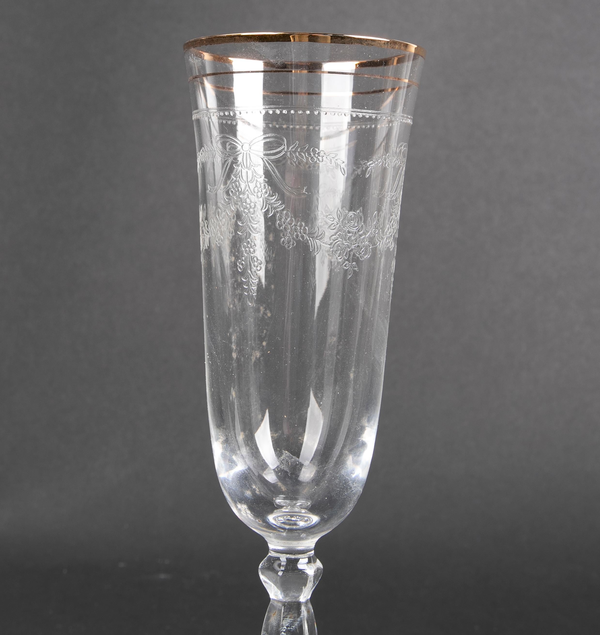 Crystal Glassware Composed by Sixty Hand-Carved Pieces For Sale 6