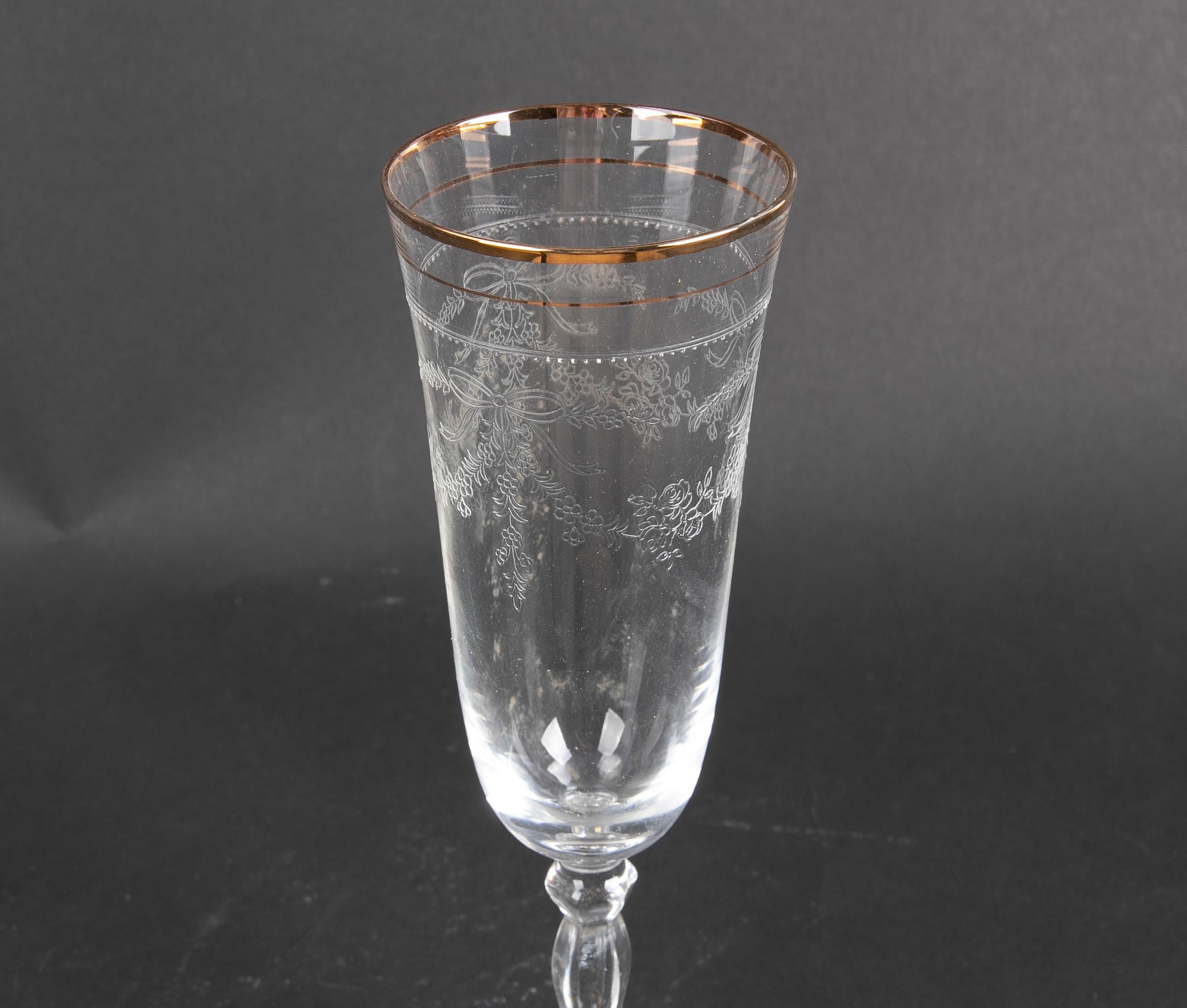 Crystal Glassware Composed by Sixty Hand-Carved Pieces For Sale 7