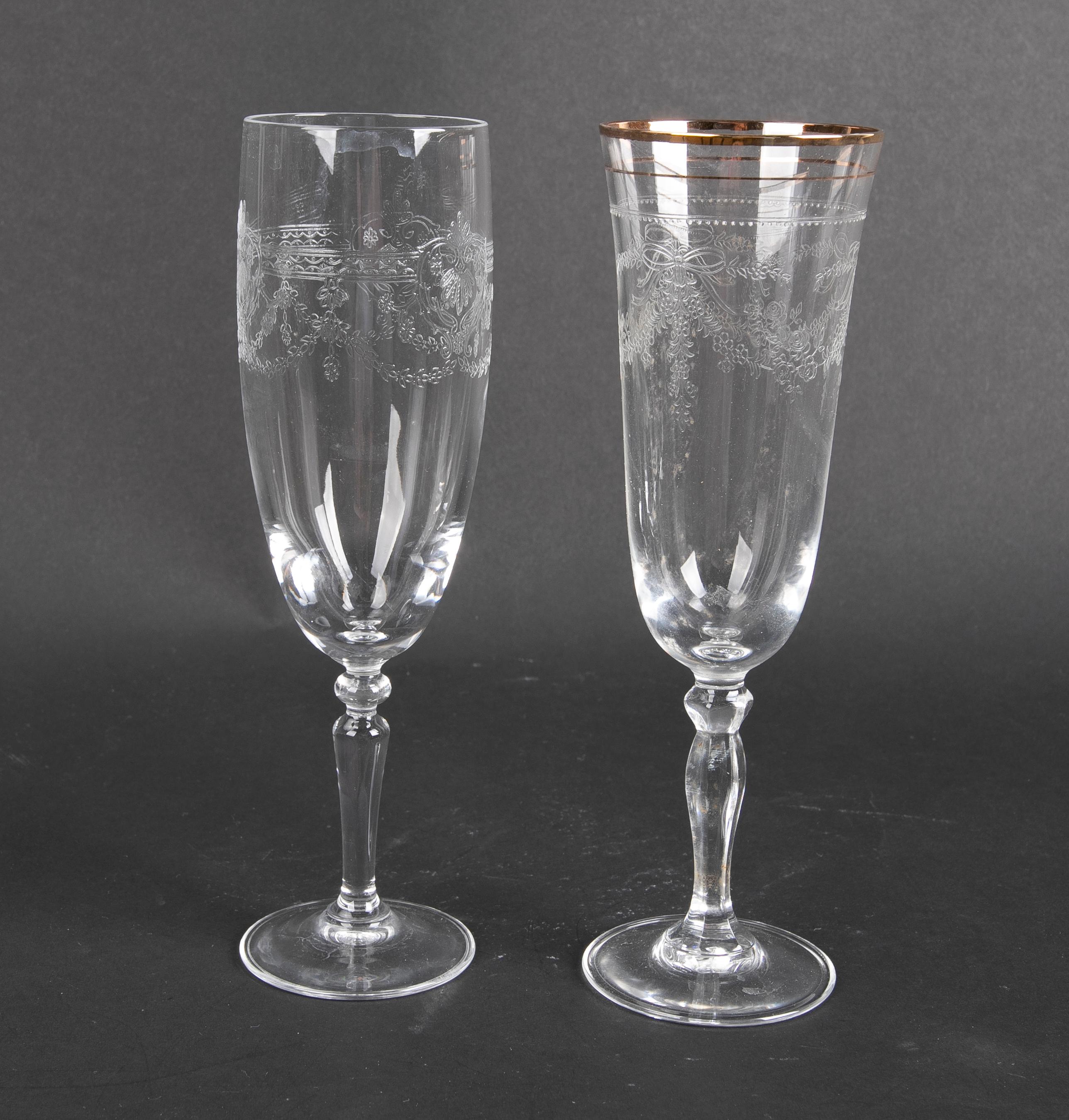 Crystal Glassware Composed by Sixty Hand-Carved Pieces For Sale 8