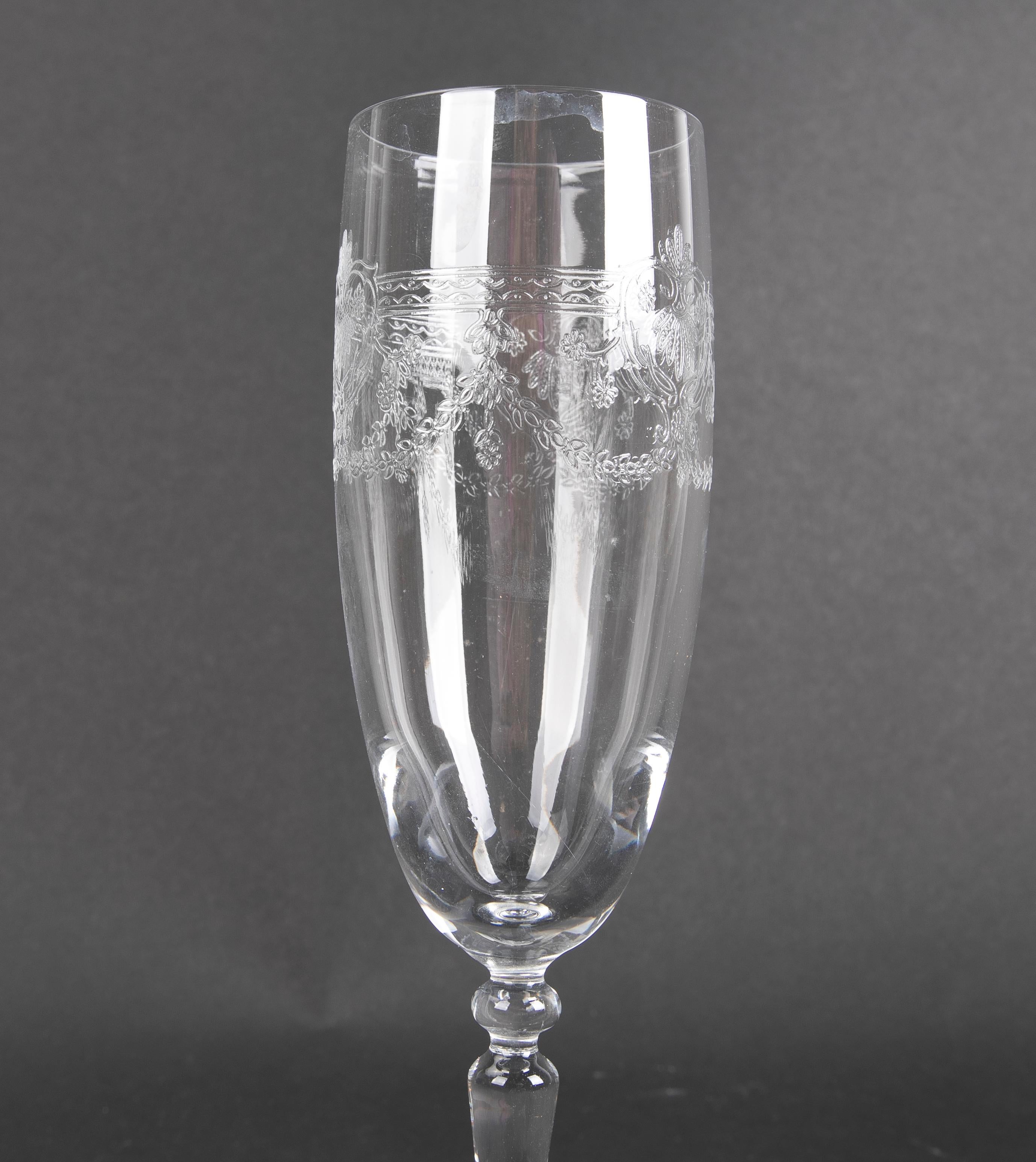 Crystal Glassware Composed by Sixty Hand-Carved Pieces For Sale 11