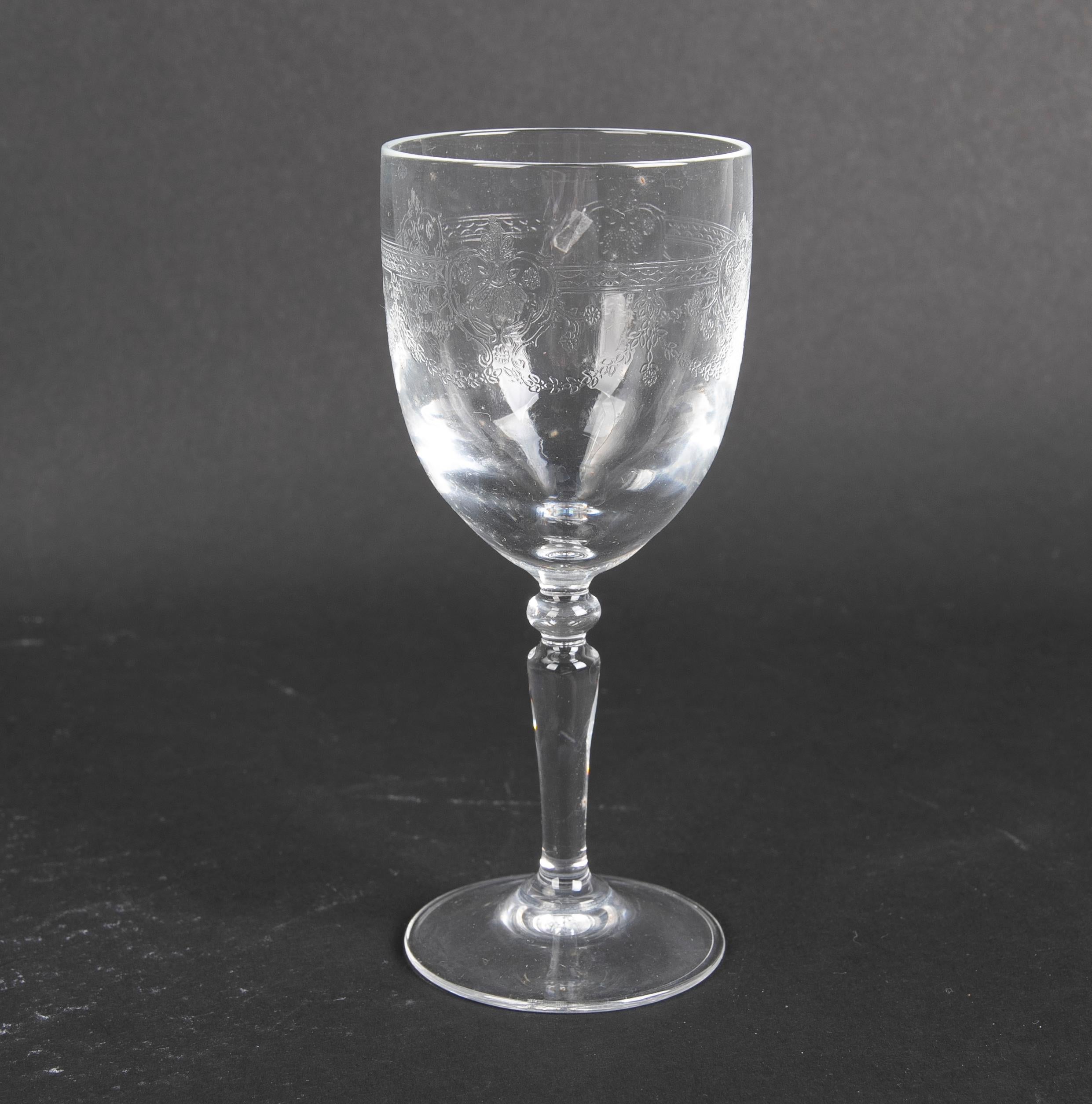 Crystal Glassware Composed by Sixty Hand-Carved Pieces For Sale 2