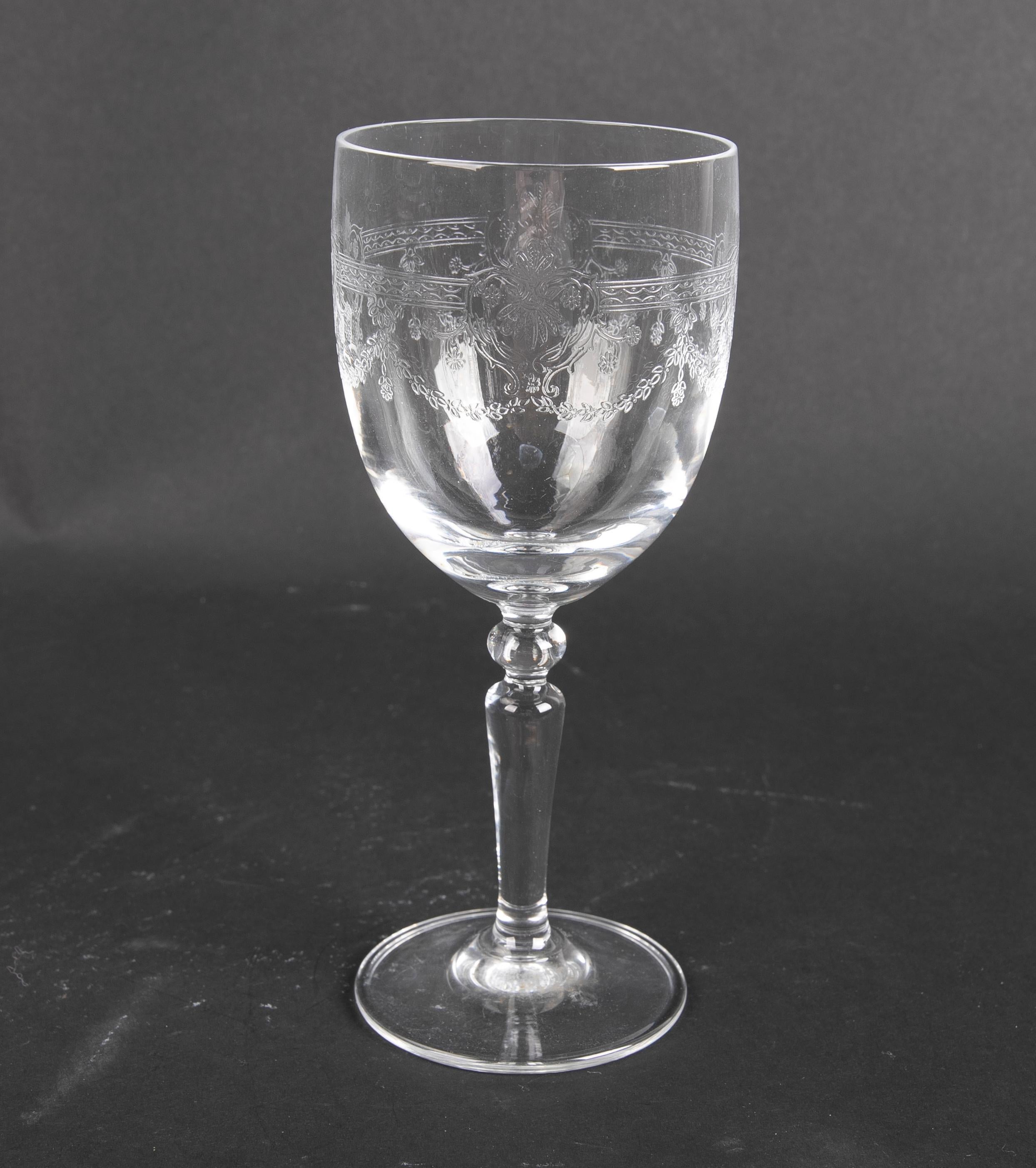 Crystal Glassware Composed by Sixty Hand-Carved Pieces For Sale 3