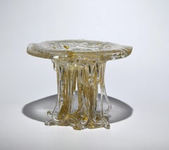 "Crystal & Gold" Jellyfish, Murano Glass, Handmade Italy, 2025 Centerpiece