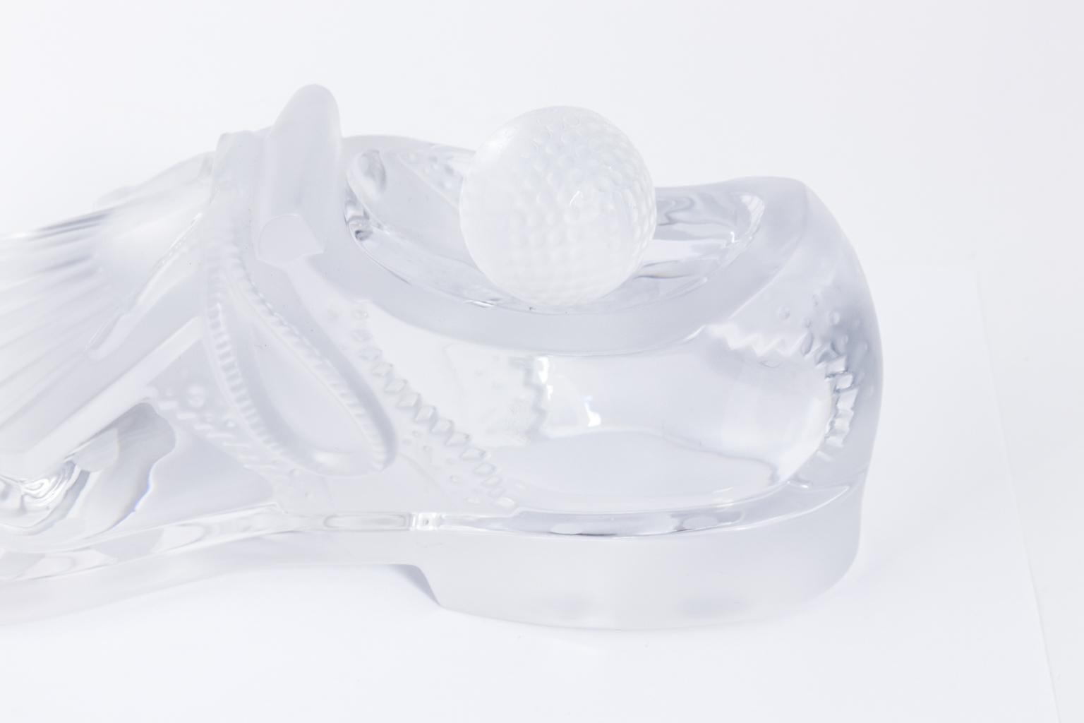Crystal golf shoe and bell by Royales De Champagne, circa 1990s.
  