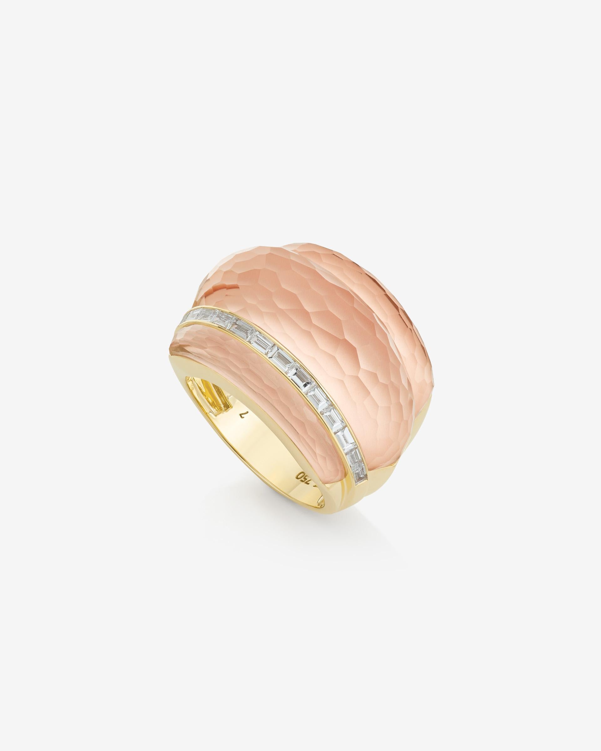 For Sale:  Crystal Haze Amplified Cocktail Ring - 18 Carat Yellow Gold 4