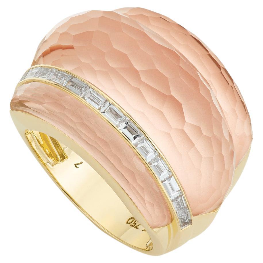 For Sale:  Crystal Haze Amplified Cocktail Ring - 18 Carat Yellow Gold