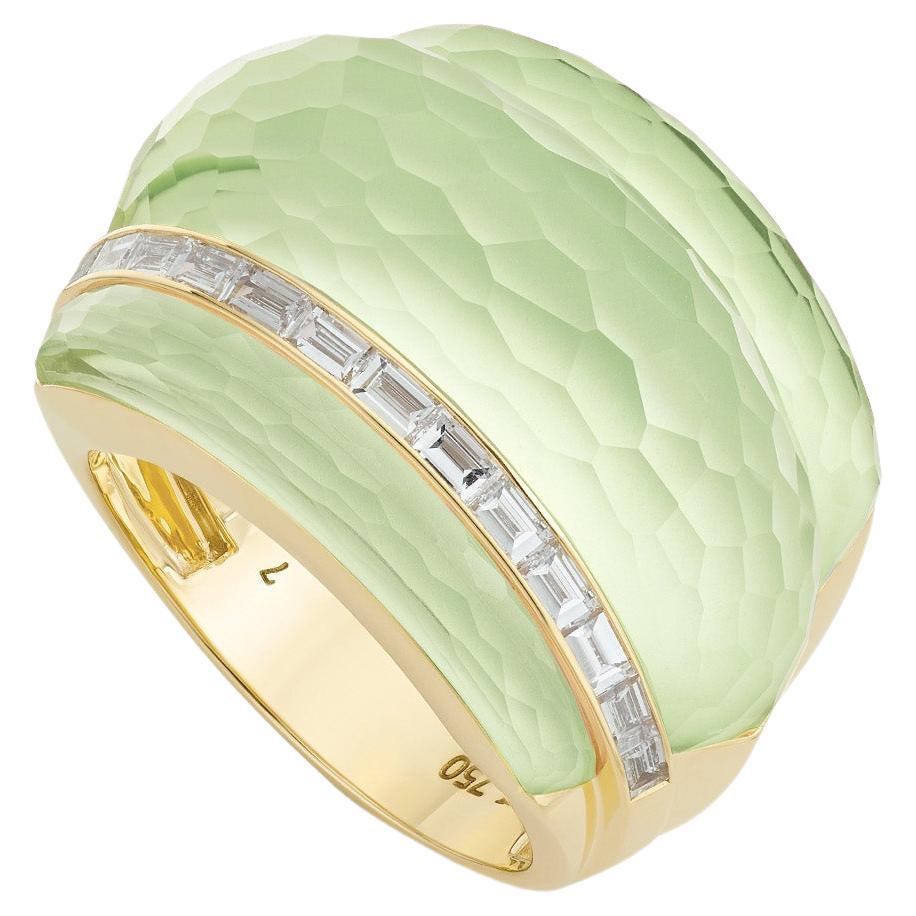 Bague cocktail amplifiée Haze en or jaune 18 carats et diamant blanc