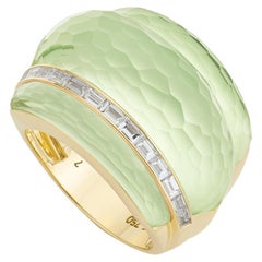 Anello Cocktail Amplificato Crystal Haze - Oro giallo 18 carati e diamanti bianchi