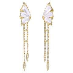 Boucles d'oreilles détachables Haze en or jaune 18 carats et nacre