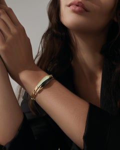 Crystal Haze Shard Slimline Linked Bracelet - 18 Carat Yellow Gold