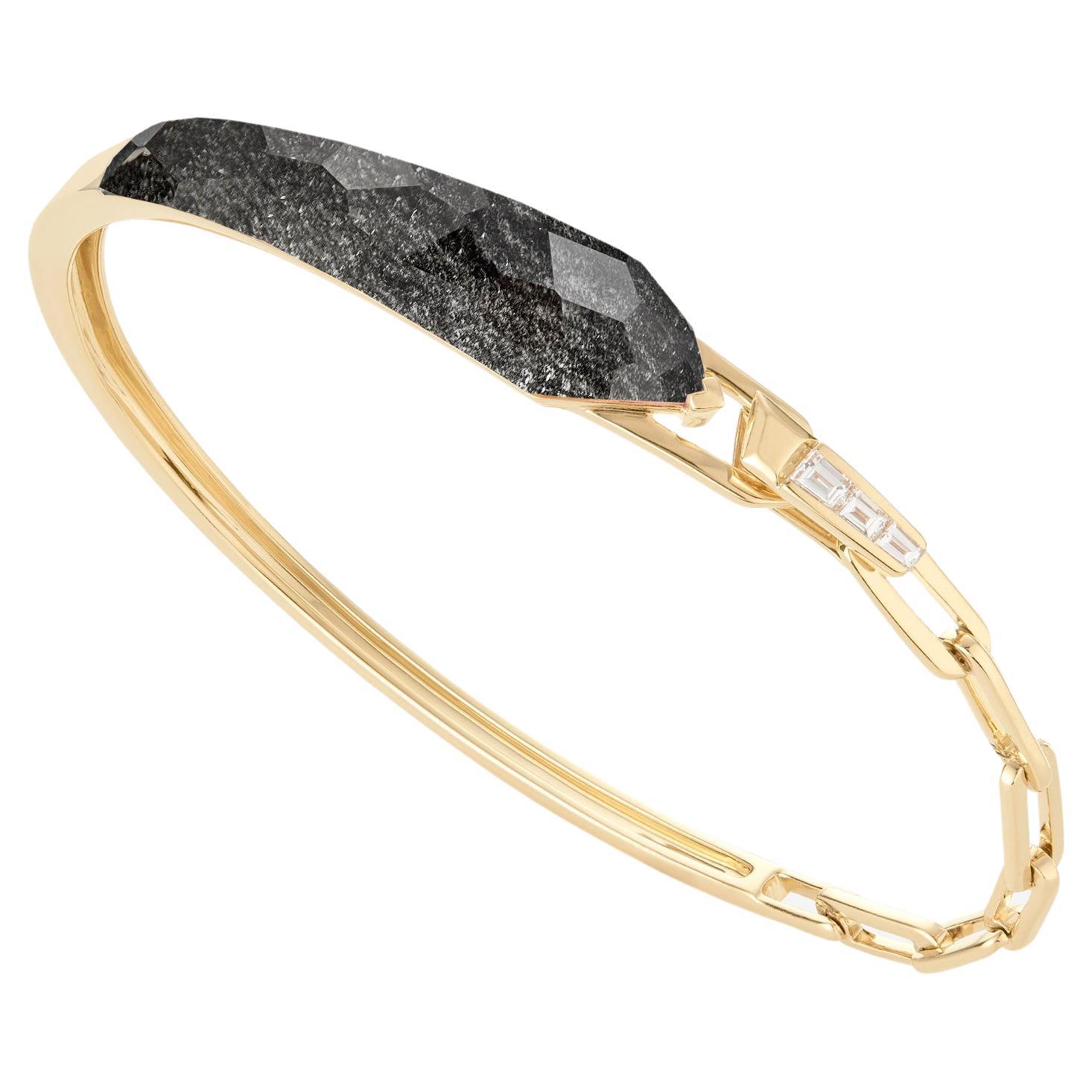 Kristallkristall Haze Shard Slimline Gliederarmband - 18 Karat Gelbgold im Angebot