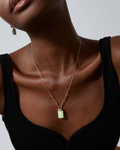 Crystal Haze Tablet Twister Pendant - 18 Carat Yellow Gold and White Diamond