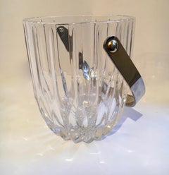 Crystal Ice Bucket with Nickel Handle