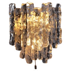 Vintage Crystal Ice Glass Wall Lamp Design by J. T. Kalmar 1960