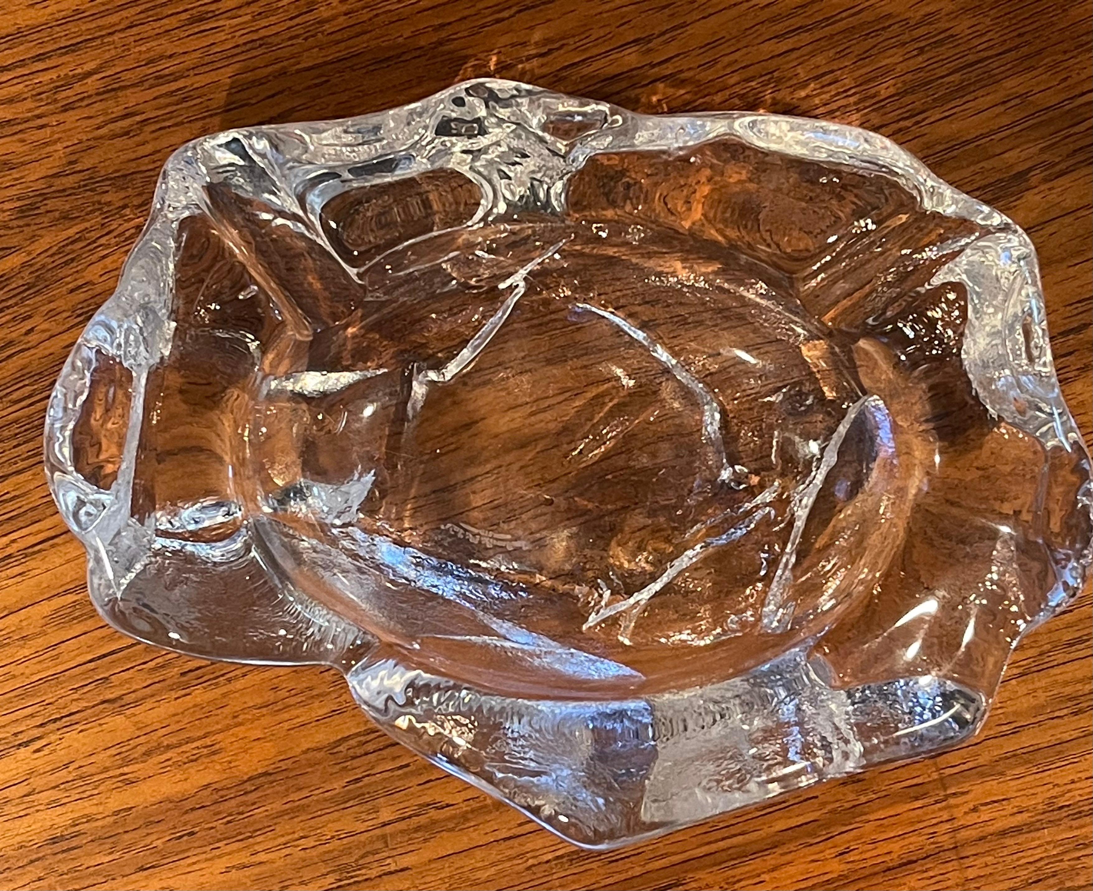 Belgian Crystal Iceberg Cigar Ashtray by Val Saint Lambert